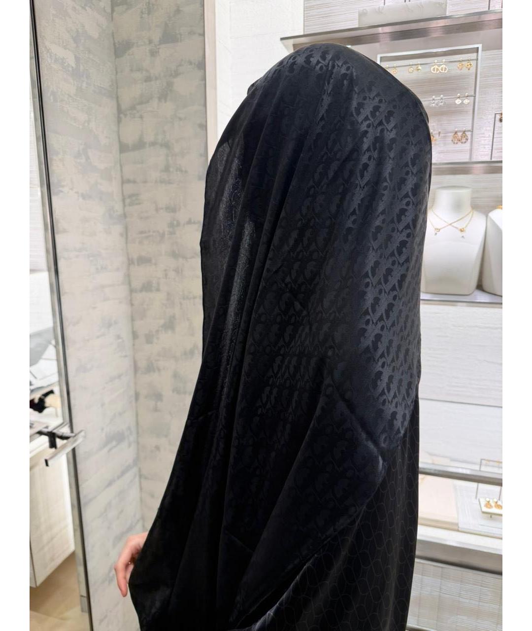 CHRISTIAN DIOR Черный шелковый шарф, фото 3