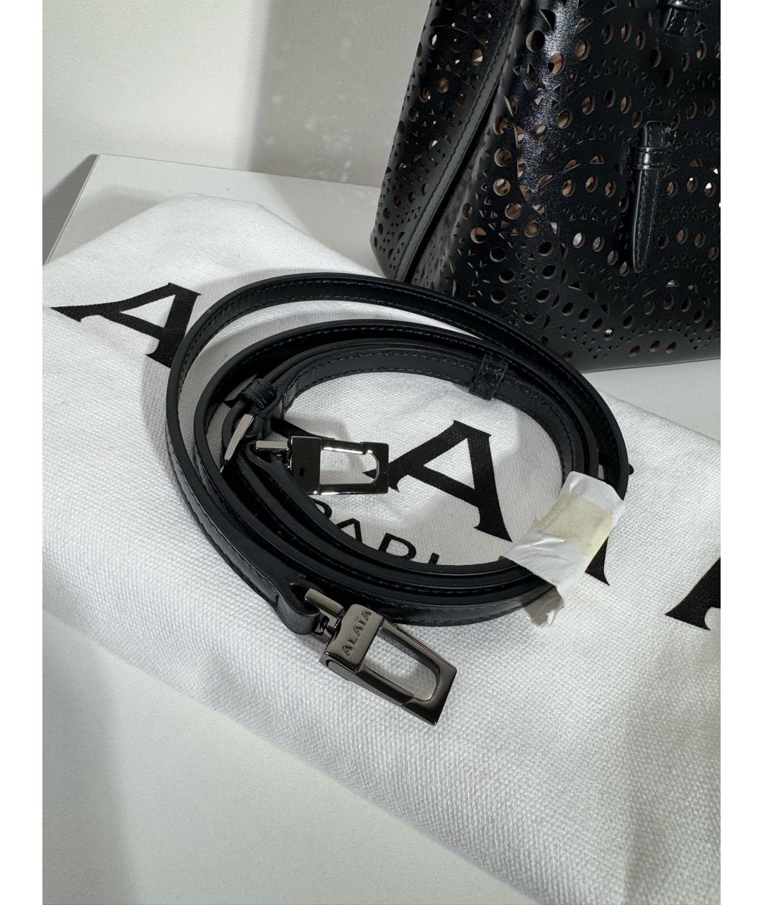 ALAIA Черная кожаная сумка тоут, фото 5