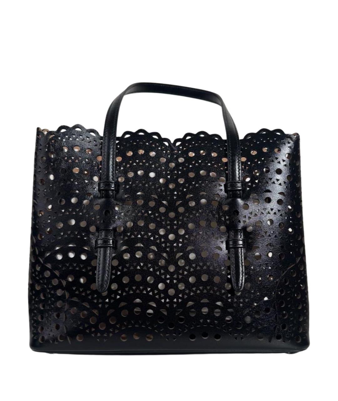 ALAIA Черная кожаная сумка тоут, фото 1