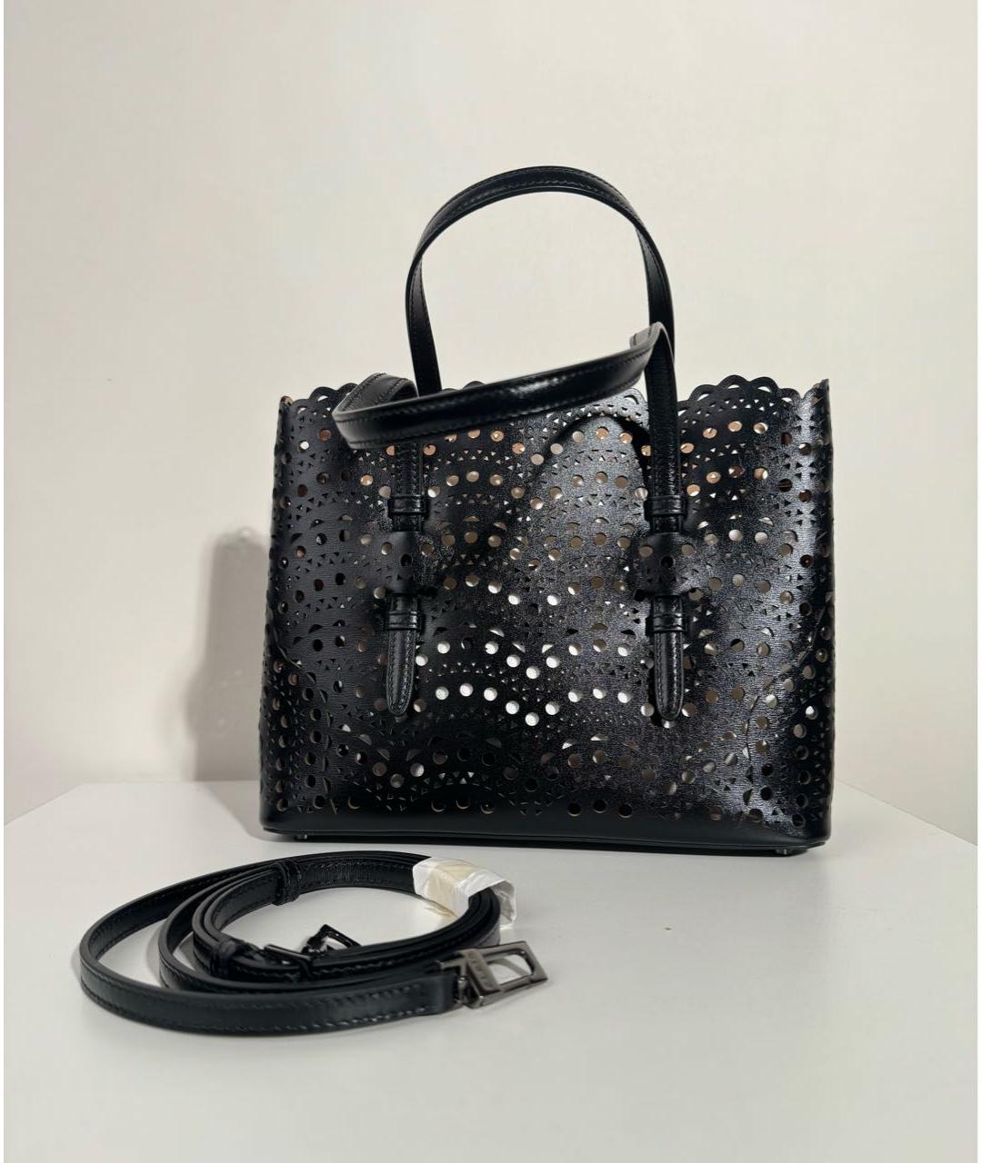 ALAIA Черная кожаная сумка тоут, фото 2