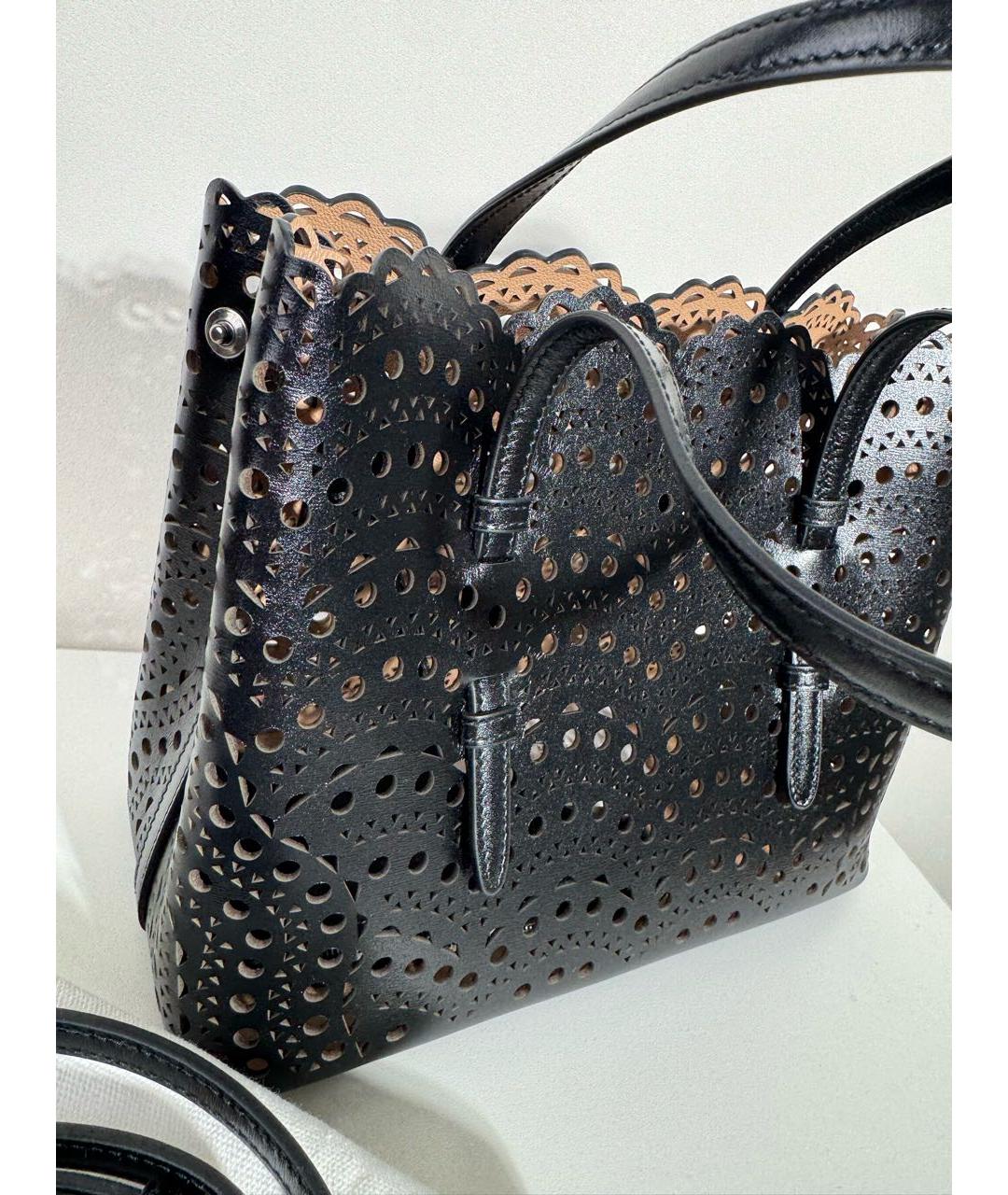 ALAIA Черная кожаная сумка тоут, фото 4