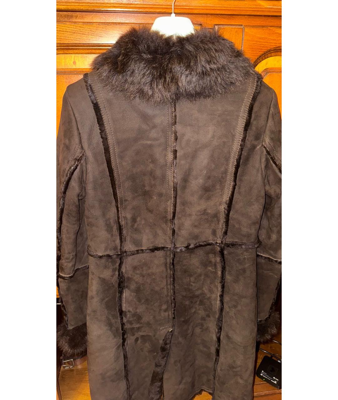 WEEKEND MAX MARA Черная кожаная дубленка, фото 2