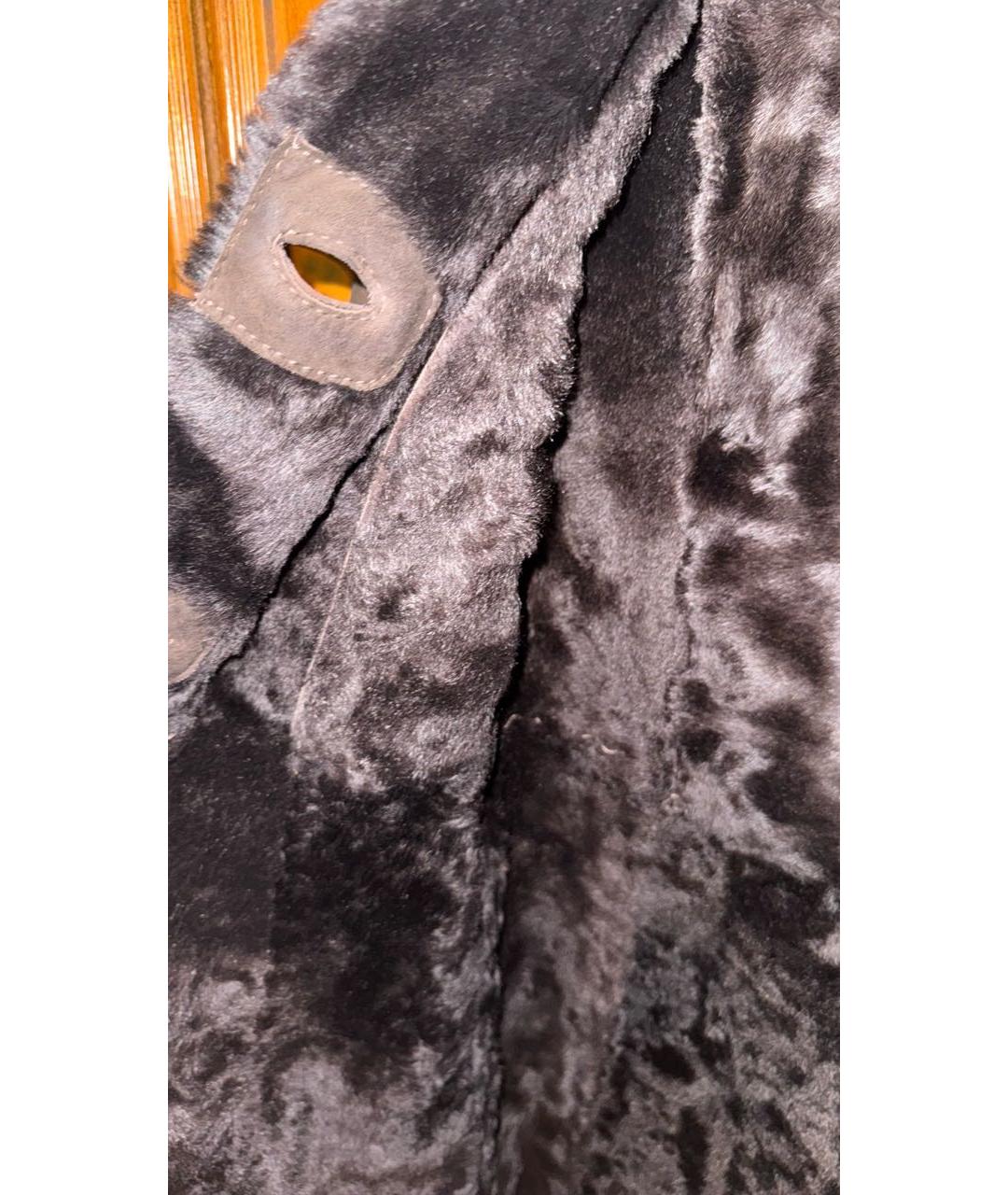 WEEKEND MAX MARA Черная кожаная дубленка, фото 5