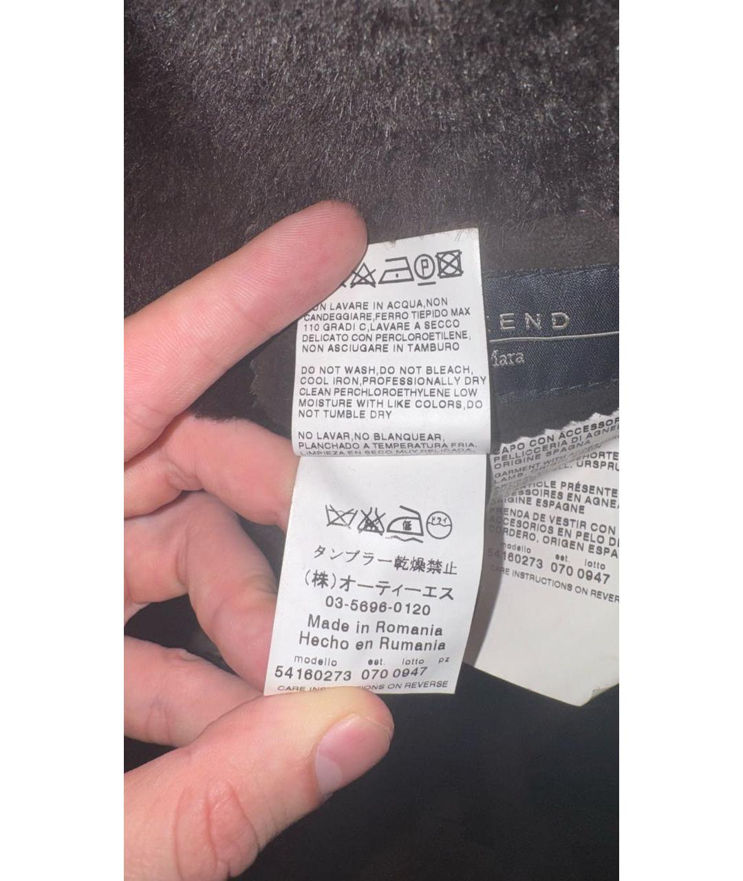 WEEKEND MAX MARA Черная кожаная дубленка, фото 6