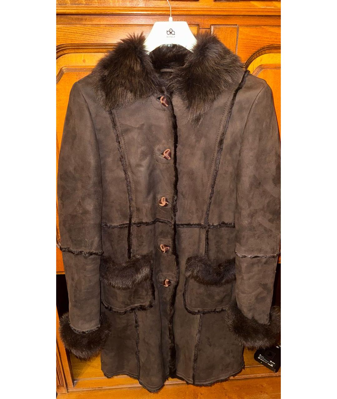 WEEKEND MAX MARA Черная кожаная дубленка, фото 9