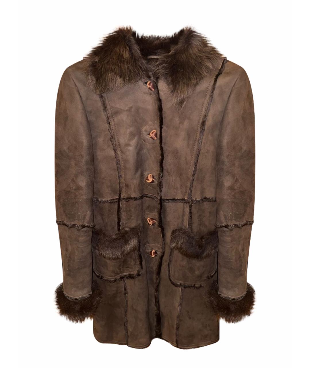 WEEKEND MAX MARA Черная кожаная дубленка, фото 1