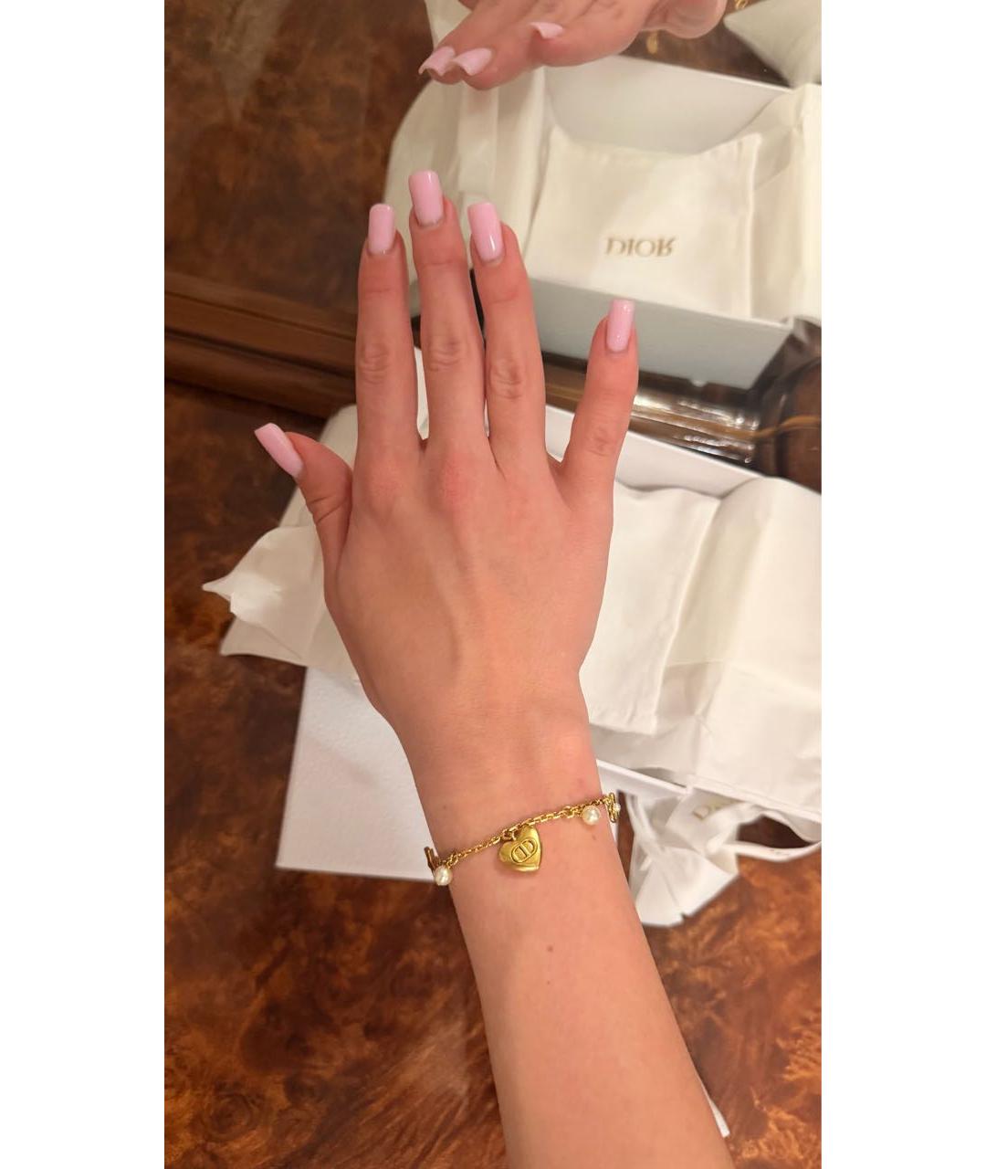 CHRISTIAN DIOR Золотой позолоченный браслет, фото 4