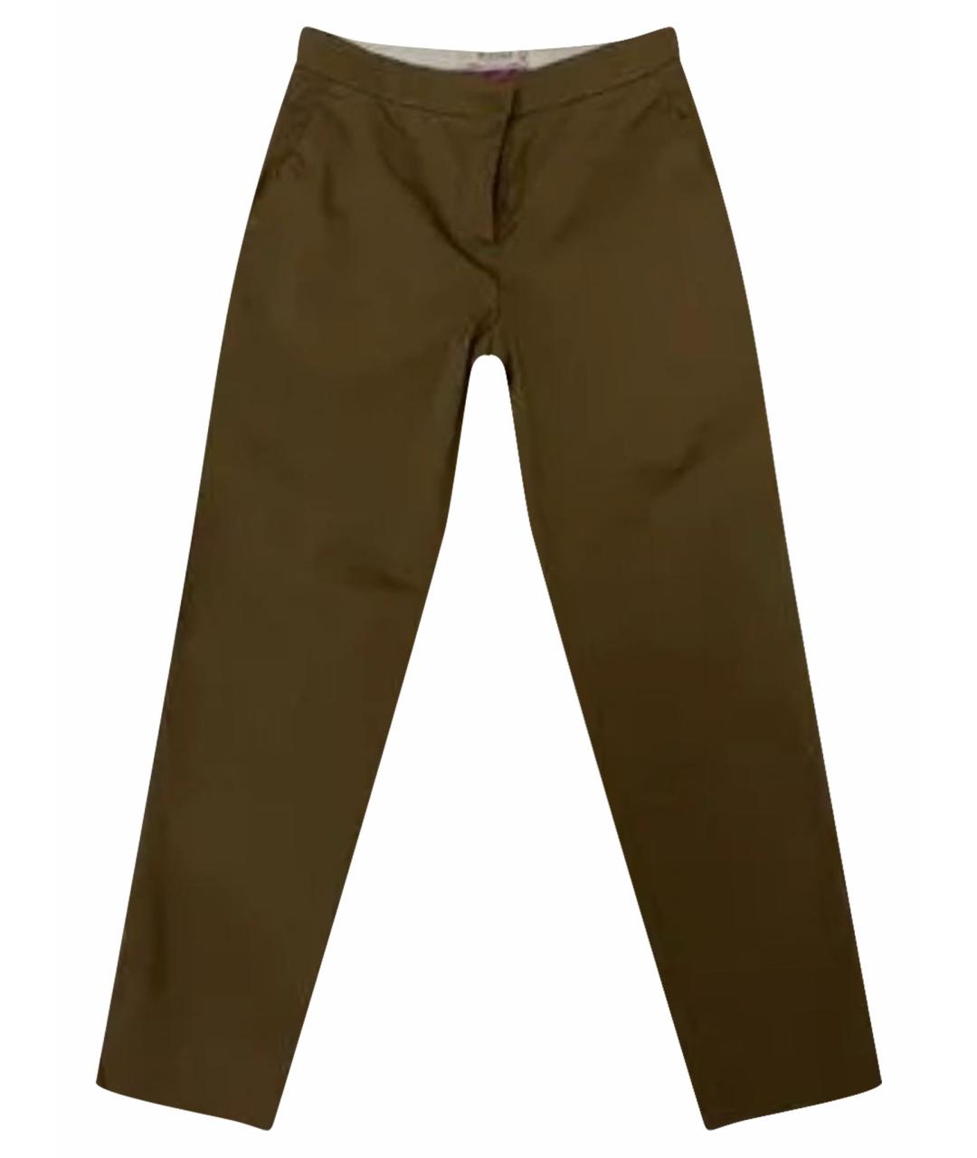 ETRO Коричневые хлопковые прямые брюки, фото 1