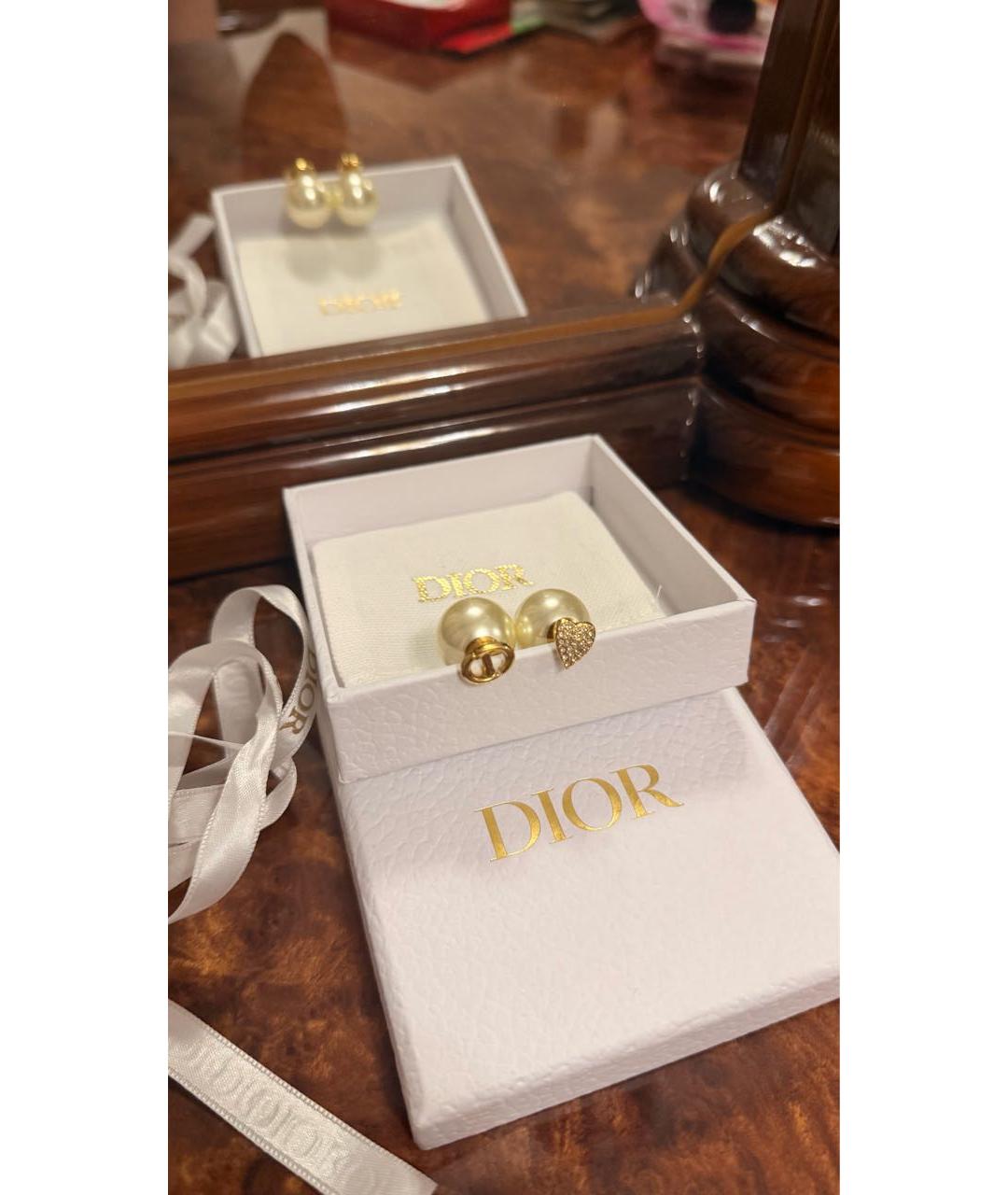 CHRISTIAN DIOR Золотые жемчужные серьги, фото 5
