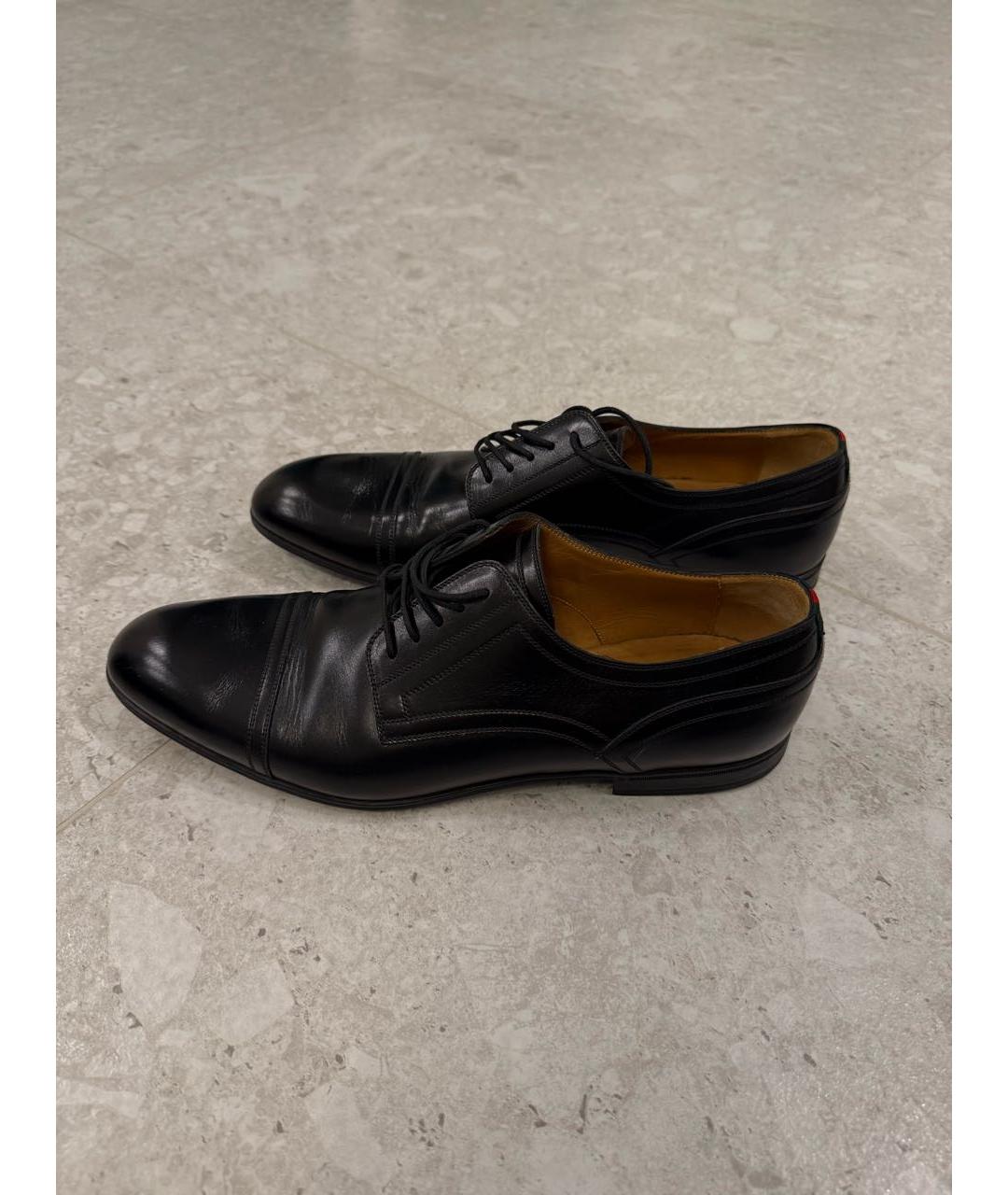 GUCCI Черные кожаные туфли, фото 3