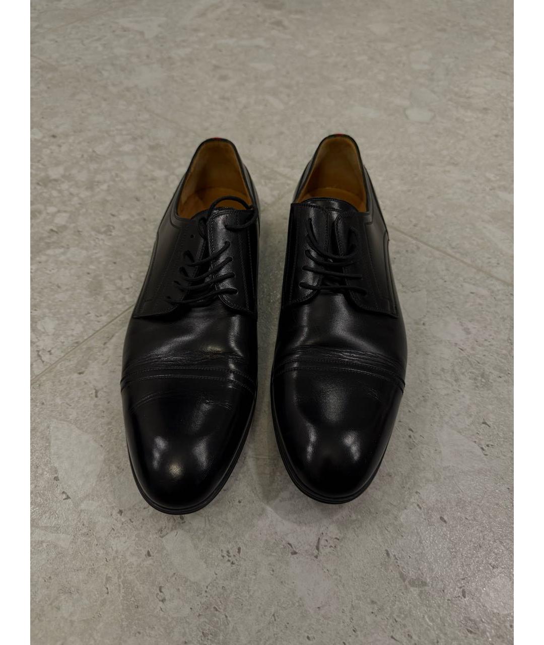 GUCCI Черные кожаные туфли, фото 2