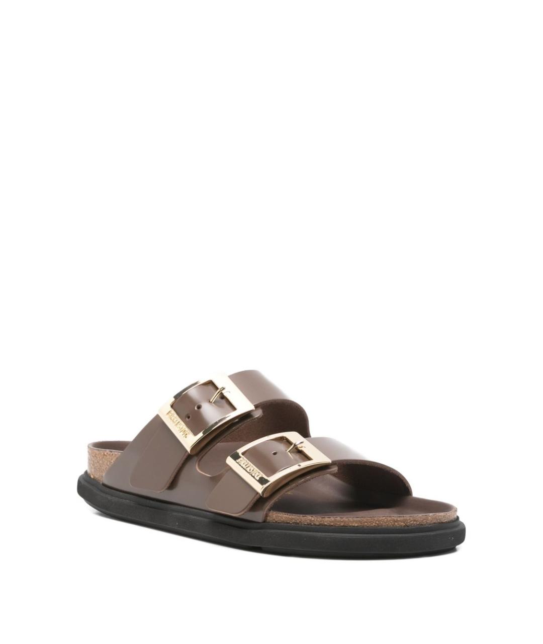 BIRKENSTOCK Коричневые кожаные сандалии, фото 2