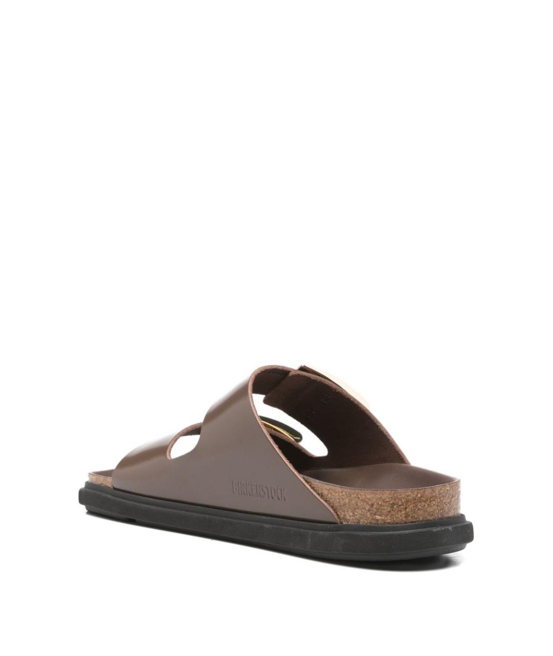 BIRKENSTOCK Коричневые кожаные сандалии, фото 3