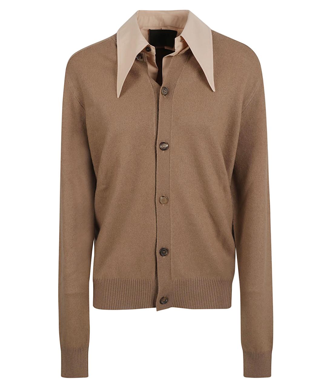 PRADA Коричневый кашемировый кардиган, фото 1