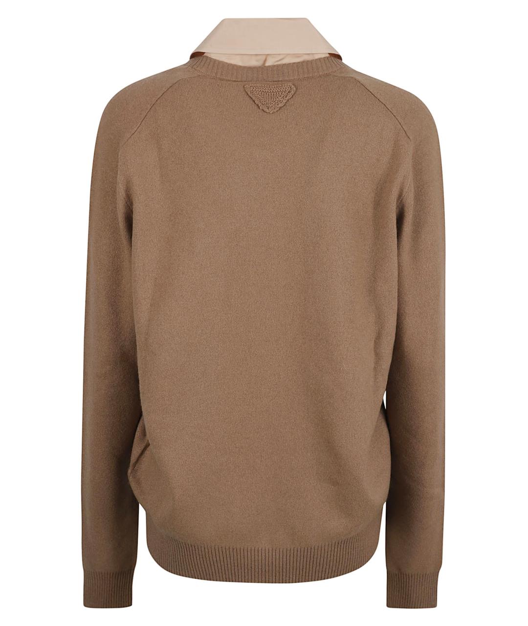 PRADA Коричневый кашемировый кардиган, фото 2