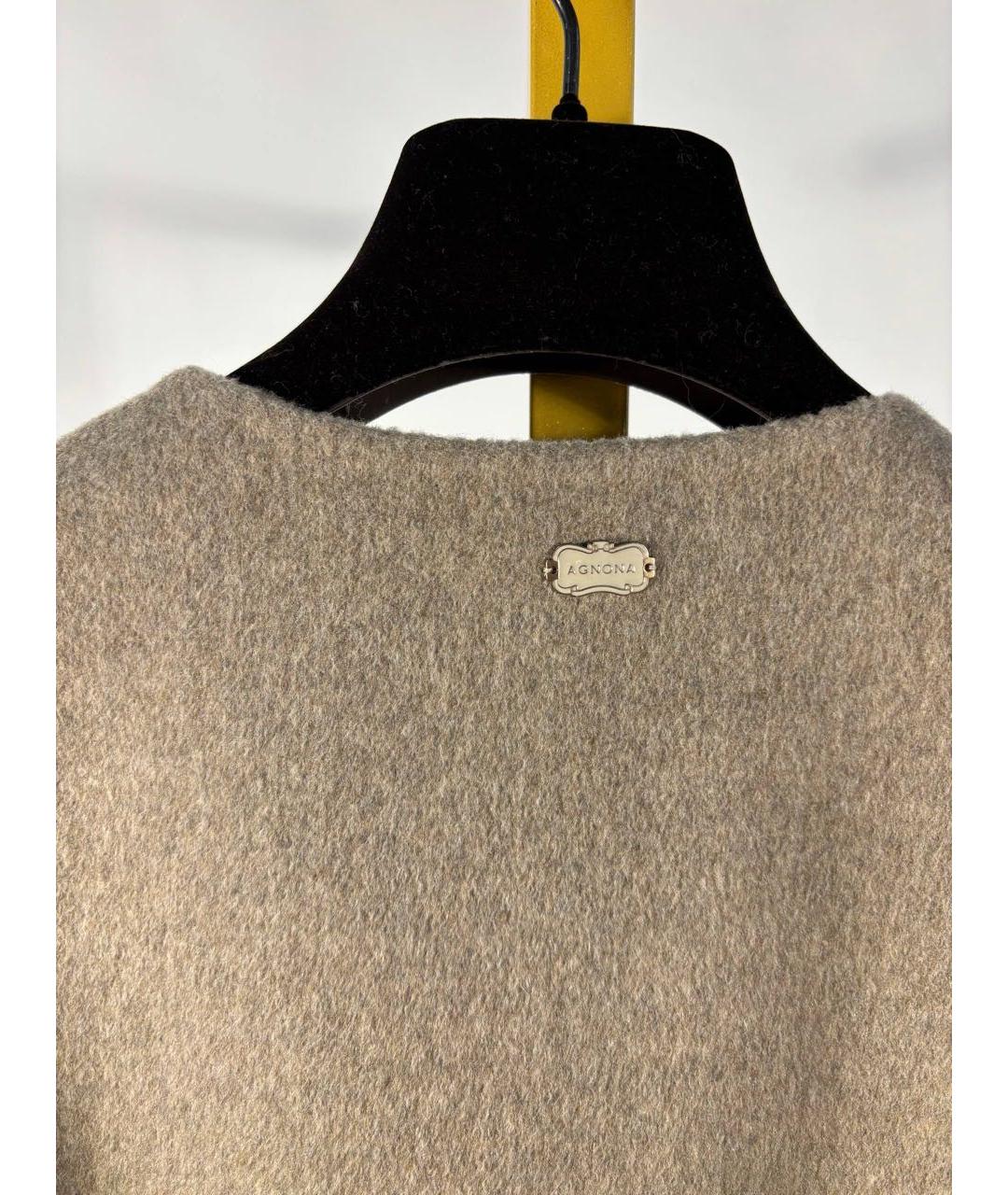 AGNONA Бежевое кашемировое пальто, фото 3