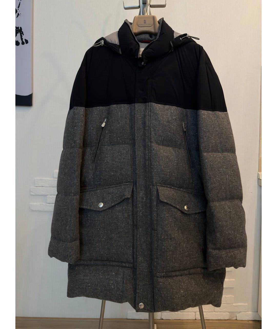 BRUNELLO CUCINELLI Серый кашемировый пуховик, фото 5