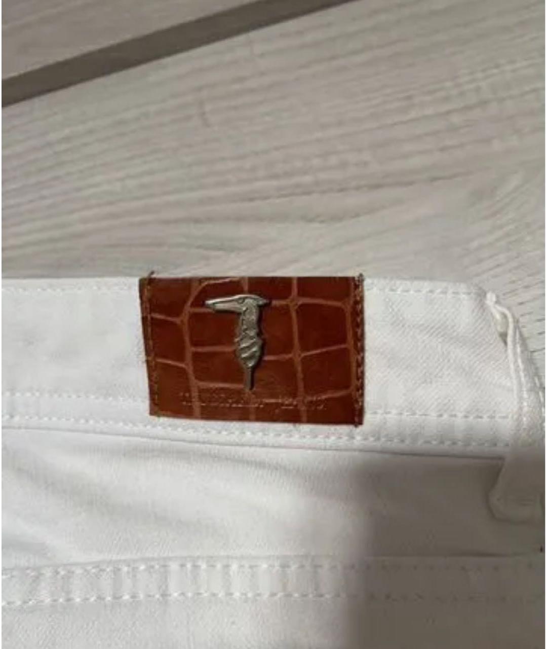 TRUSSARDI JEANS Белые хлопковые прямые джинсы, фото 6