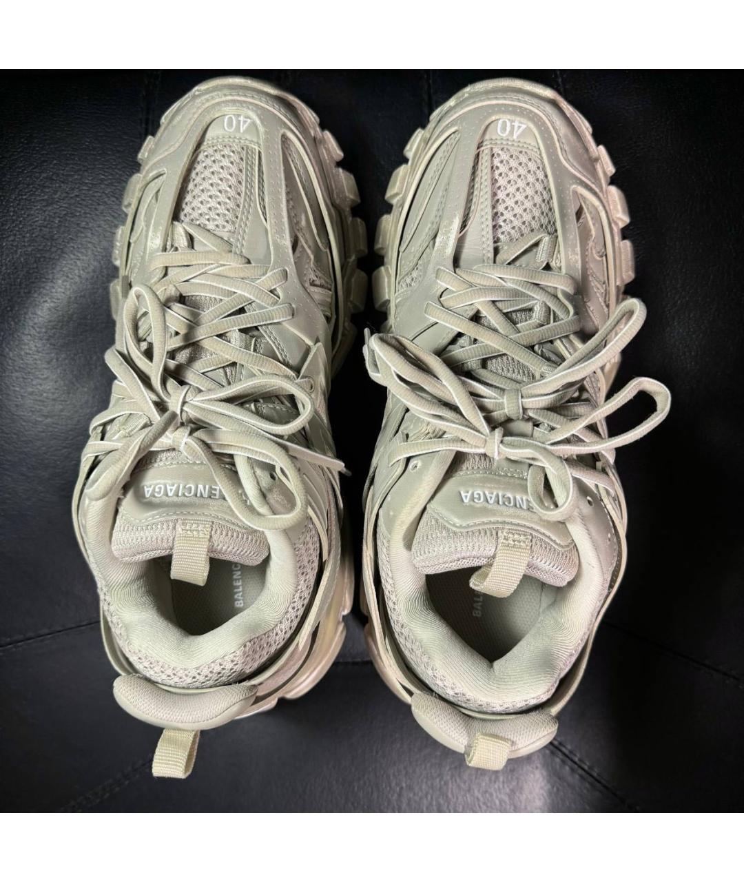 BALENCIAGA Бежевые текстильные низкие кроссовки / кеды, фото 7