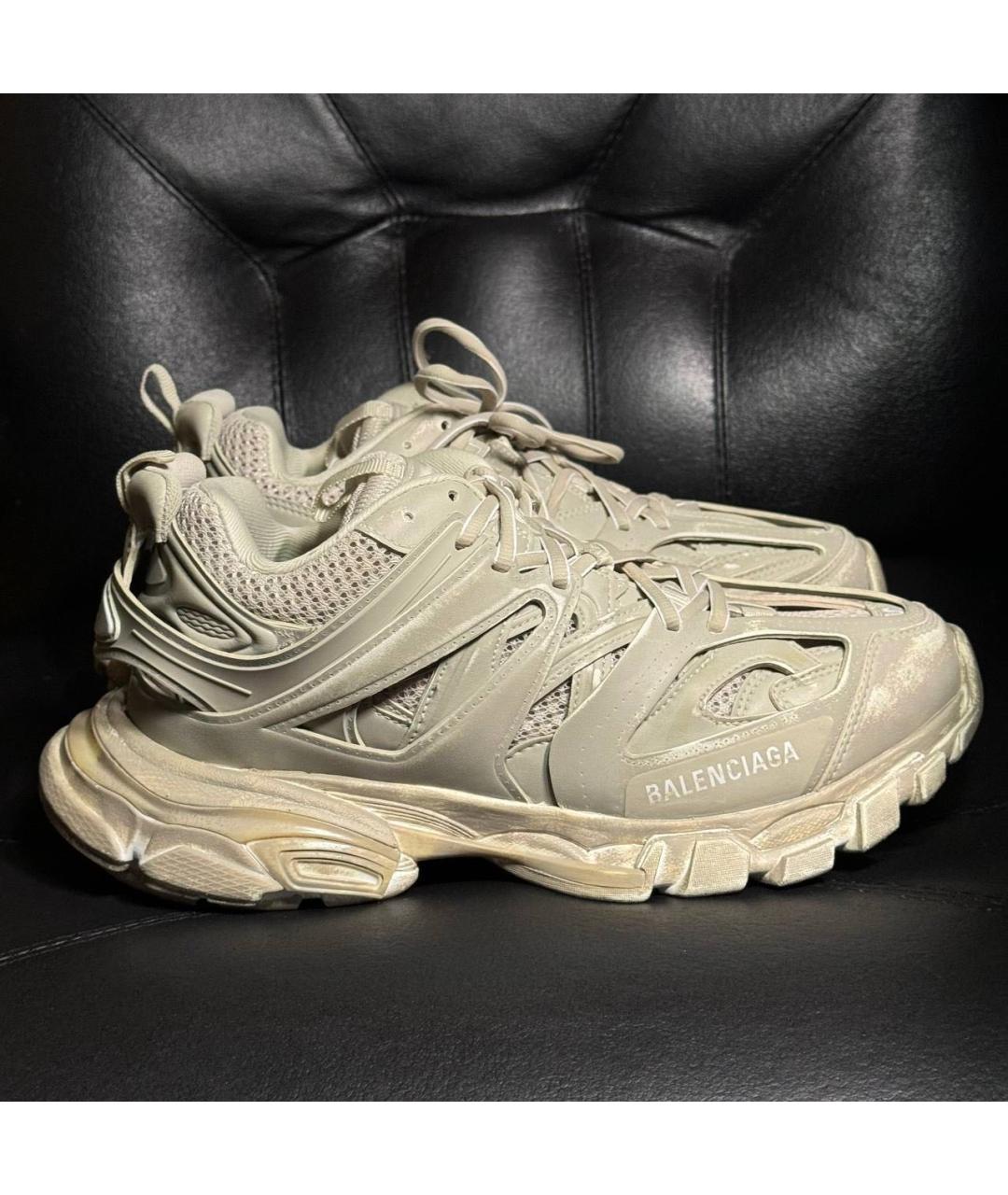 BALENCIAGA Бежевые текстильные низкие кроссовки / кеды, фото 9