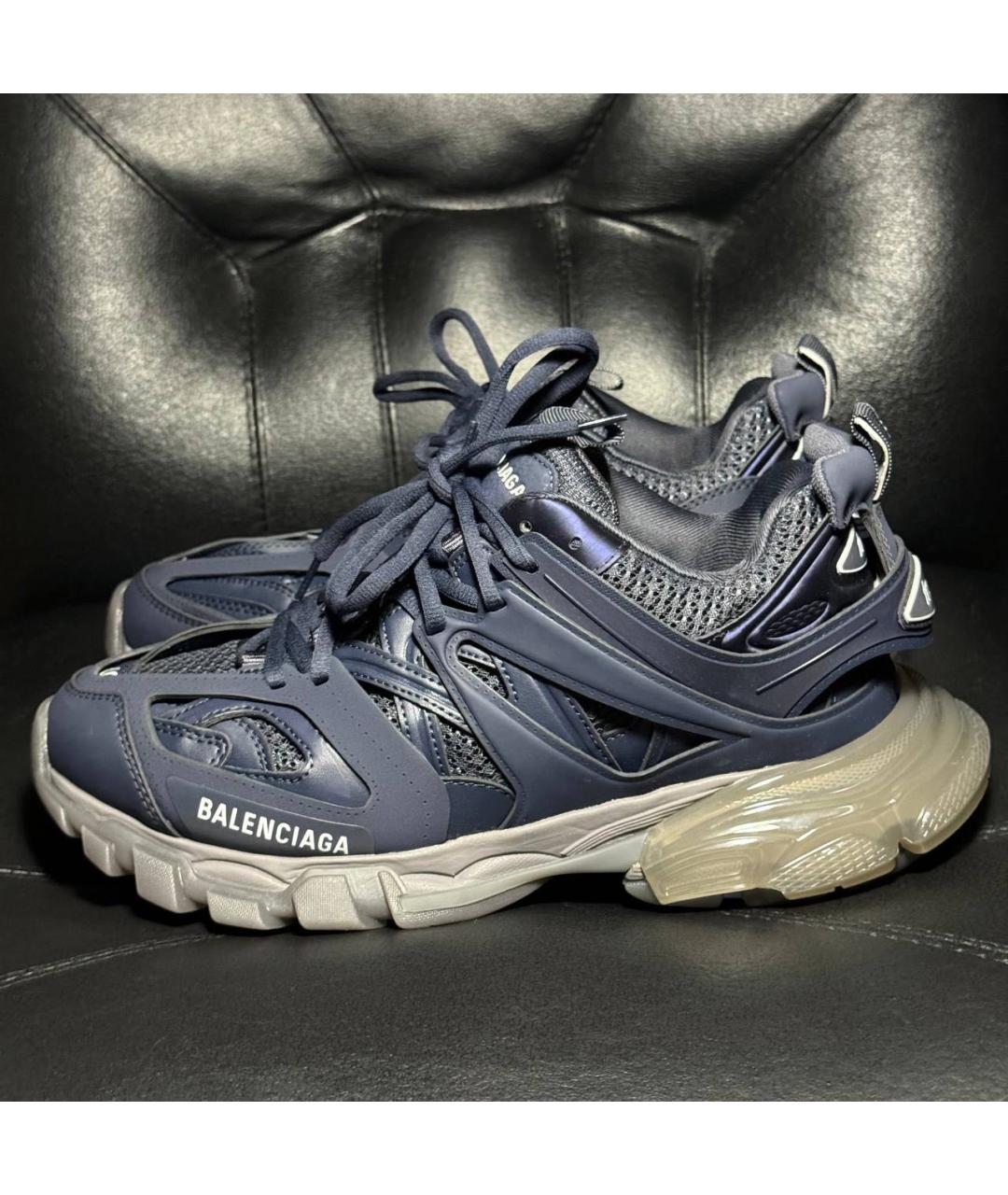 BALENCIAGA Синие текстильные низкие кроссовки / кеды, фото 3