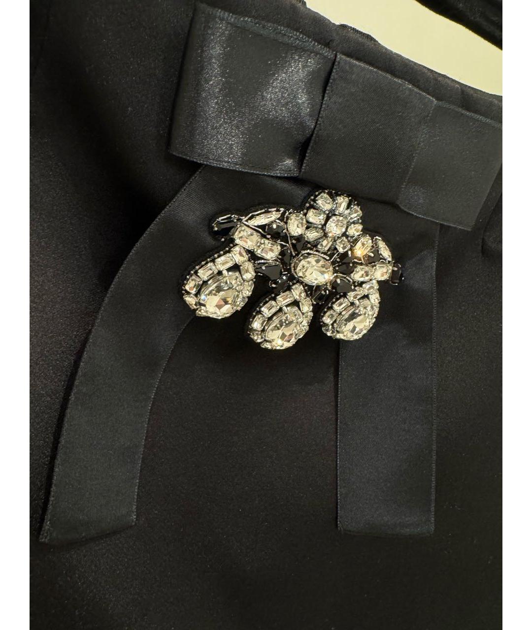 DOLCE&GABBANA Черная шелковая юбка мини, фото 4