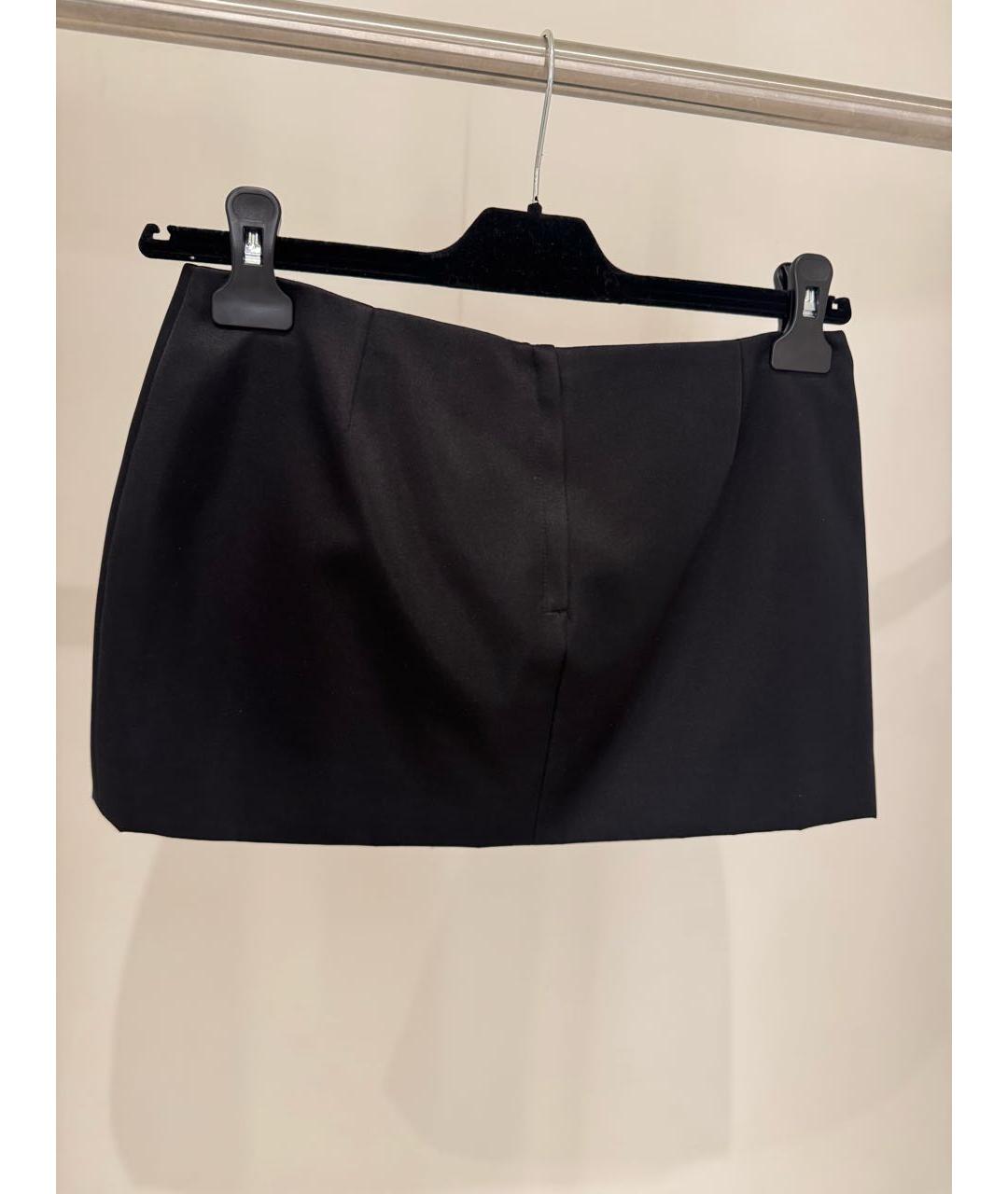 DOLCE&GABBANA Черная шелковая юбка мини, фото 3