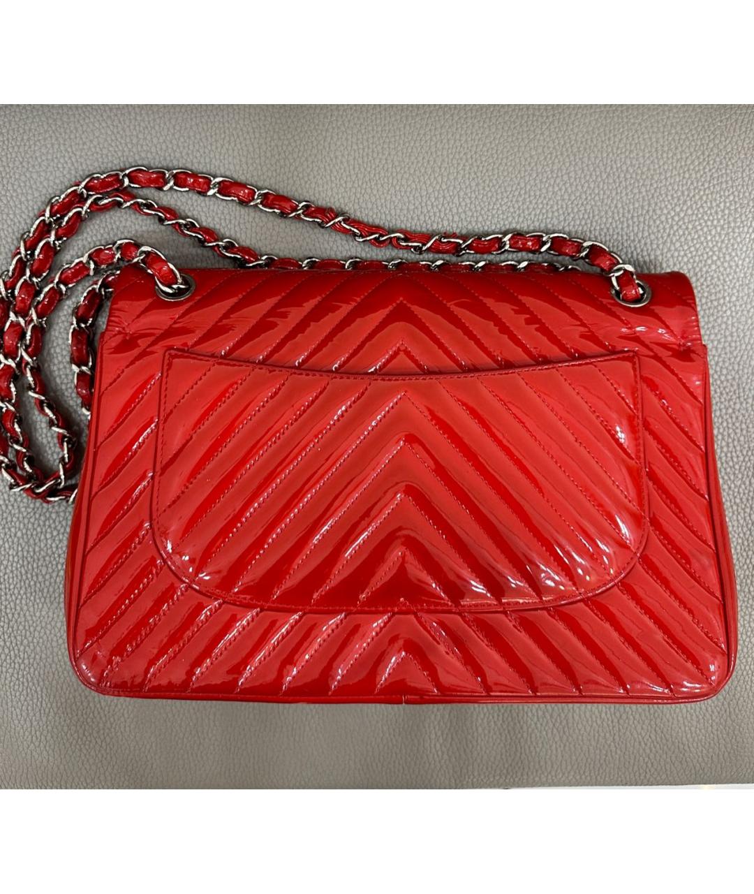 CHANEL Красная сумка через плечо из лакированной кожи, фото 3