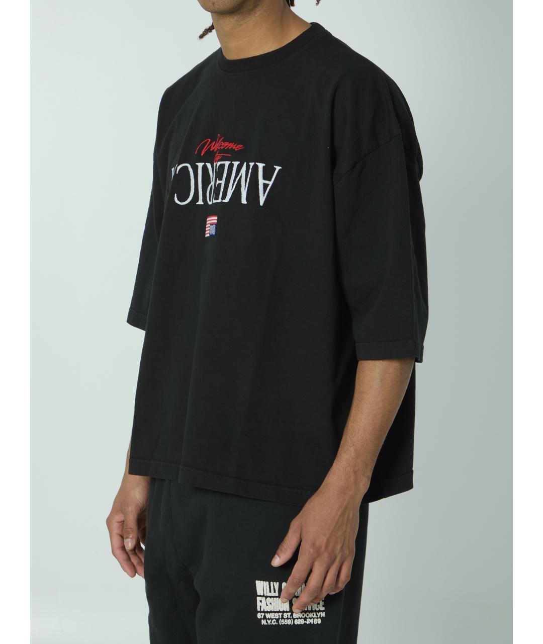 WILLY CHAVARRIA Черная хлопковая футболка, фото 2