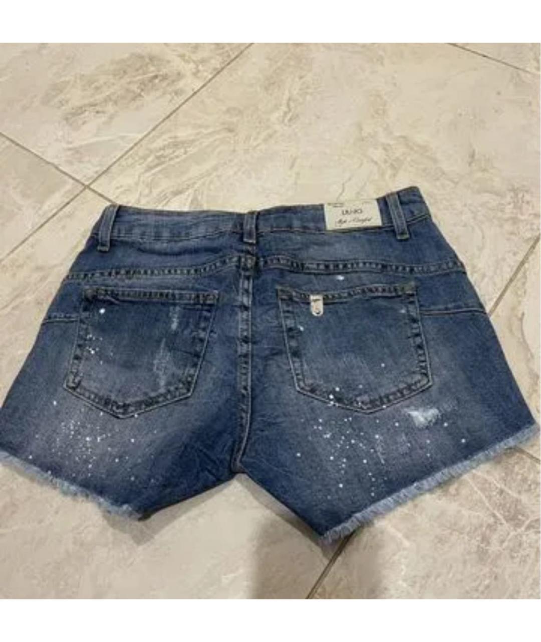 LIU JO Синие хлопковые шорты, фото 2