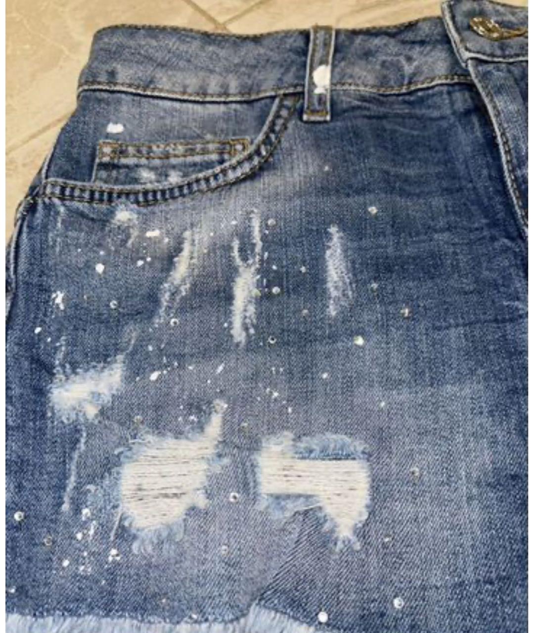 LIU JO Синие хлопковые шорты, фото 3