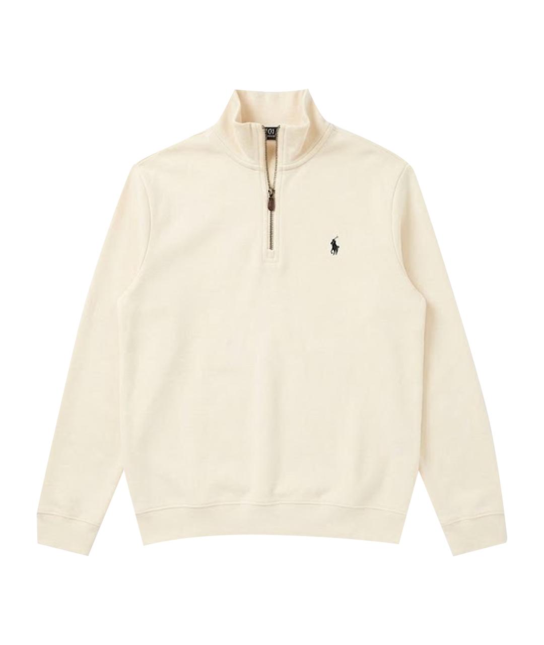 POLO RALPH LAUREN Бежевый хлопко-эластановый джемпер / свитер, фото 1