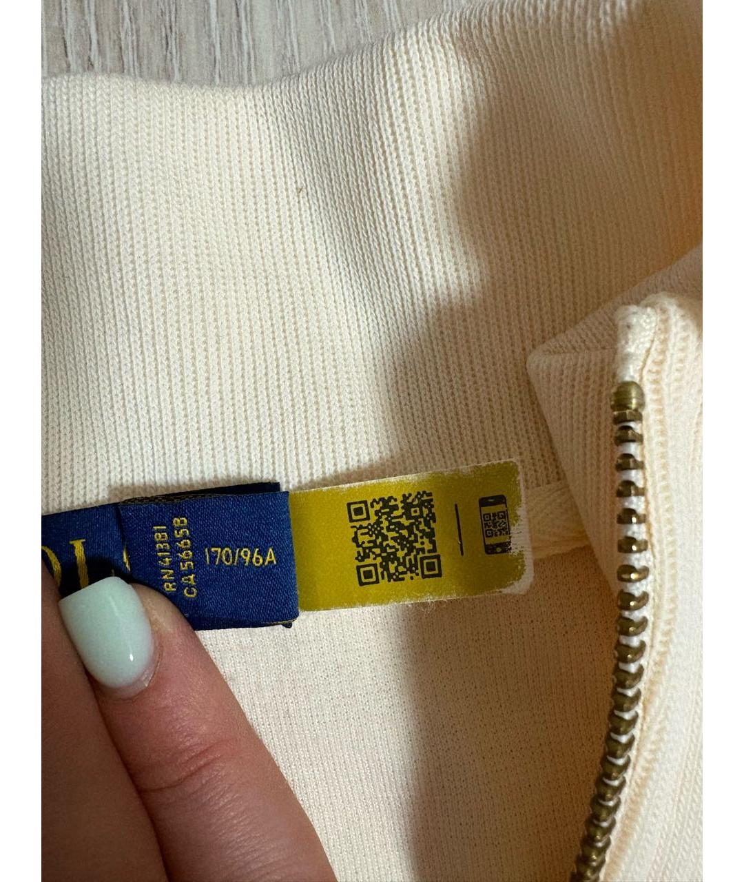 POLO RALPH LAUREN Бежевый хлопко-эластановый джемпер / свитер, фото 5