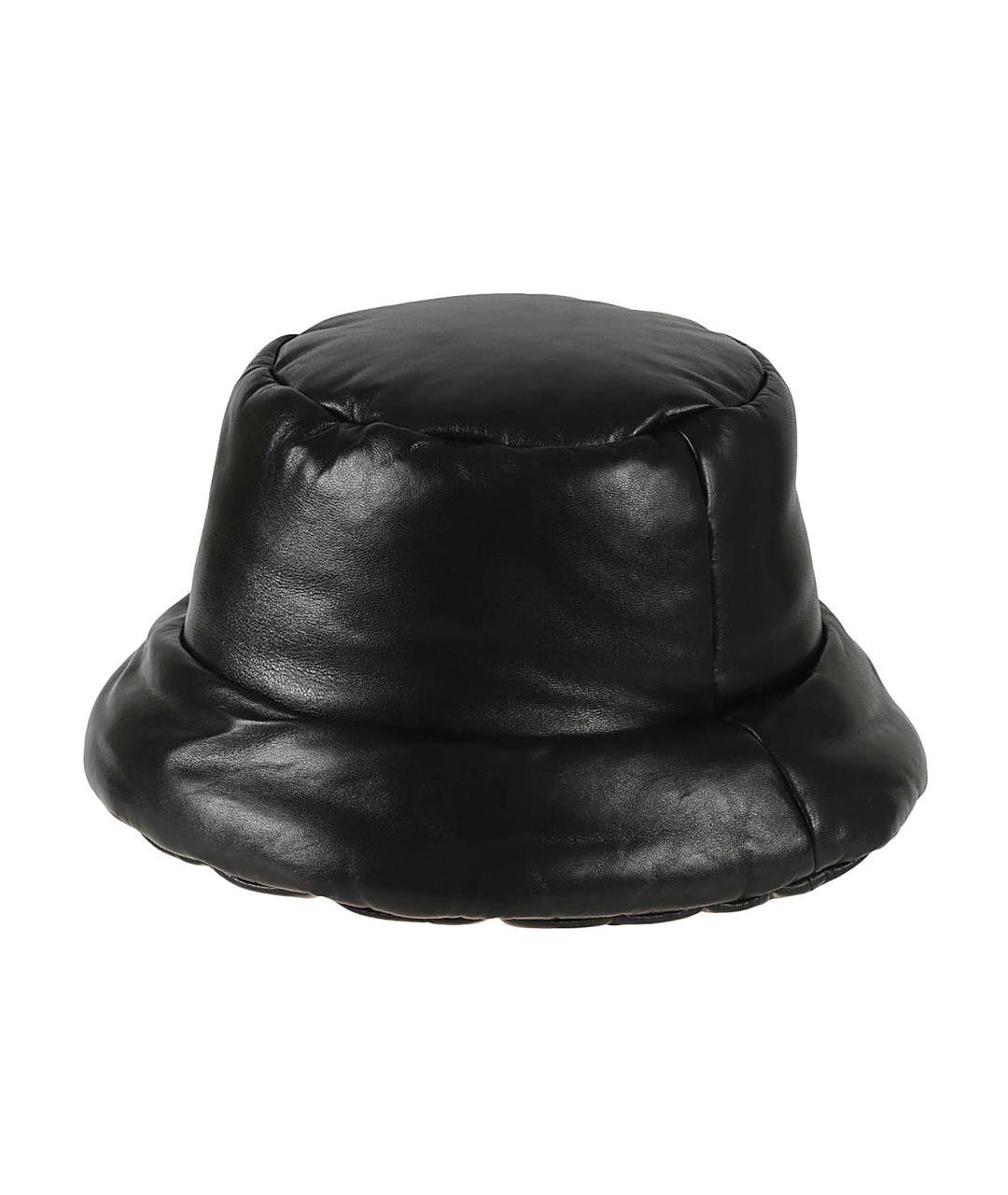 PRADA Черная кожаная шапка, фото 2