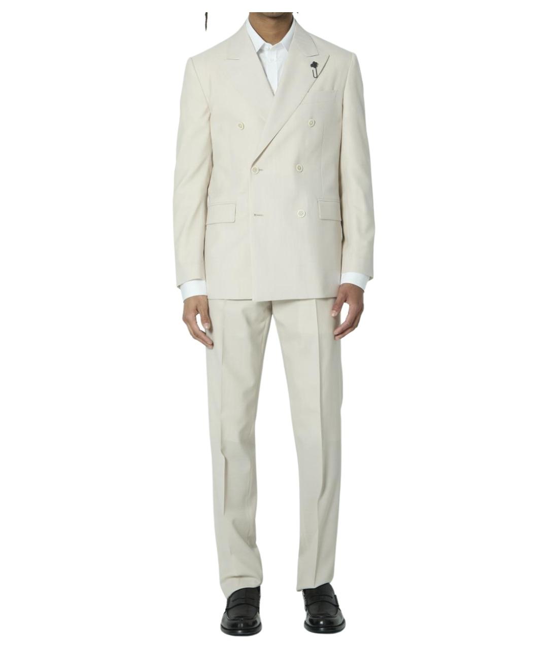 LARDINI Бежевый классический костюм, фото 1