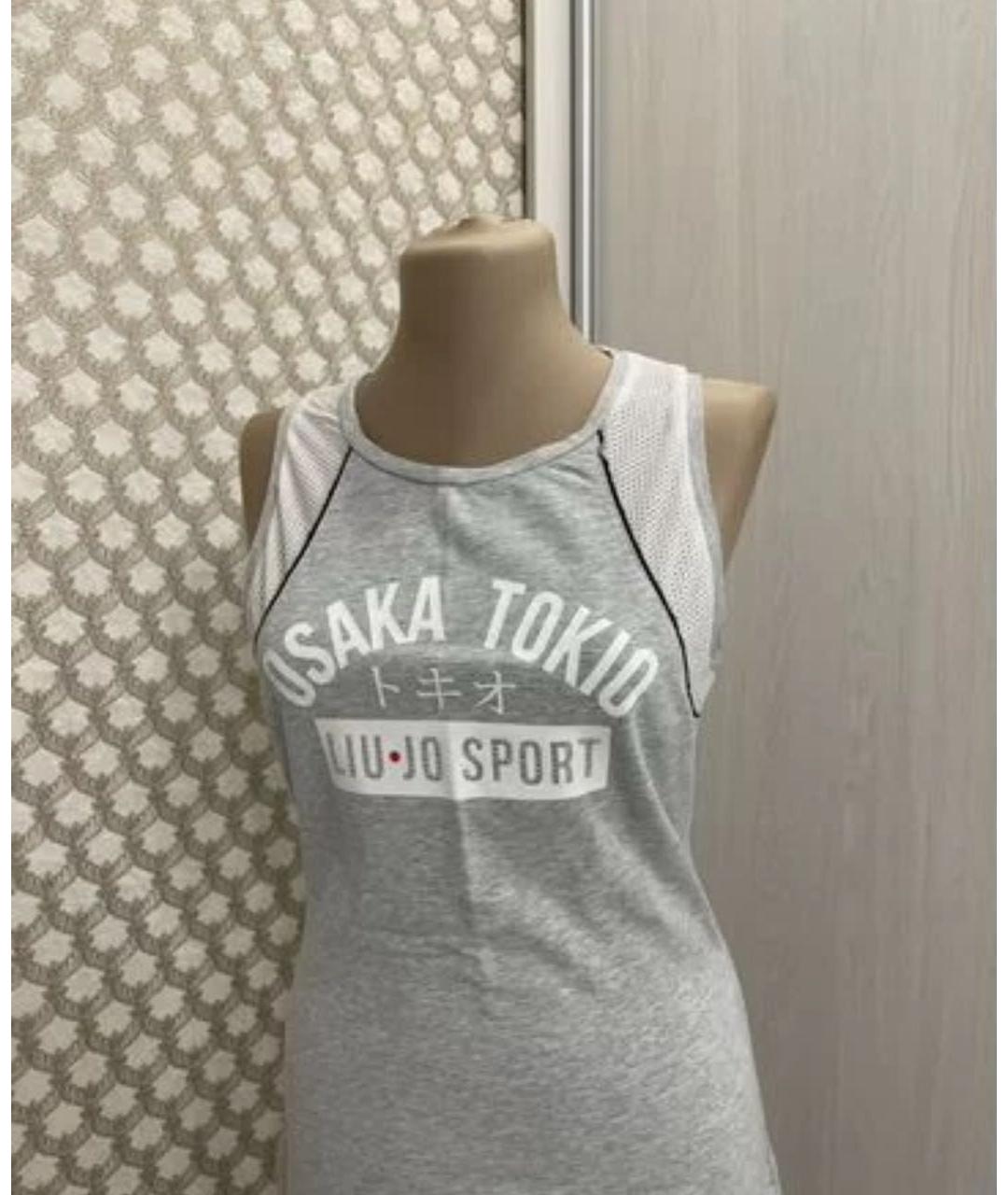 LIU JO Серое хлопковое повседневное платье, фото 2