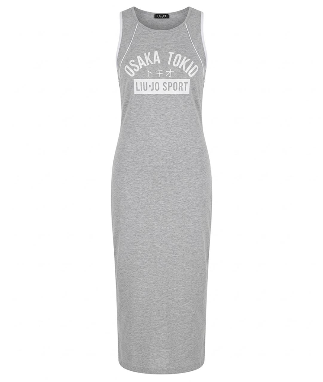 LIU JO Серое хлопковое повседневное платье, фото 1
