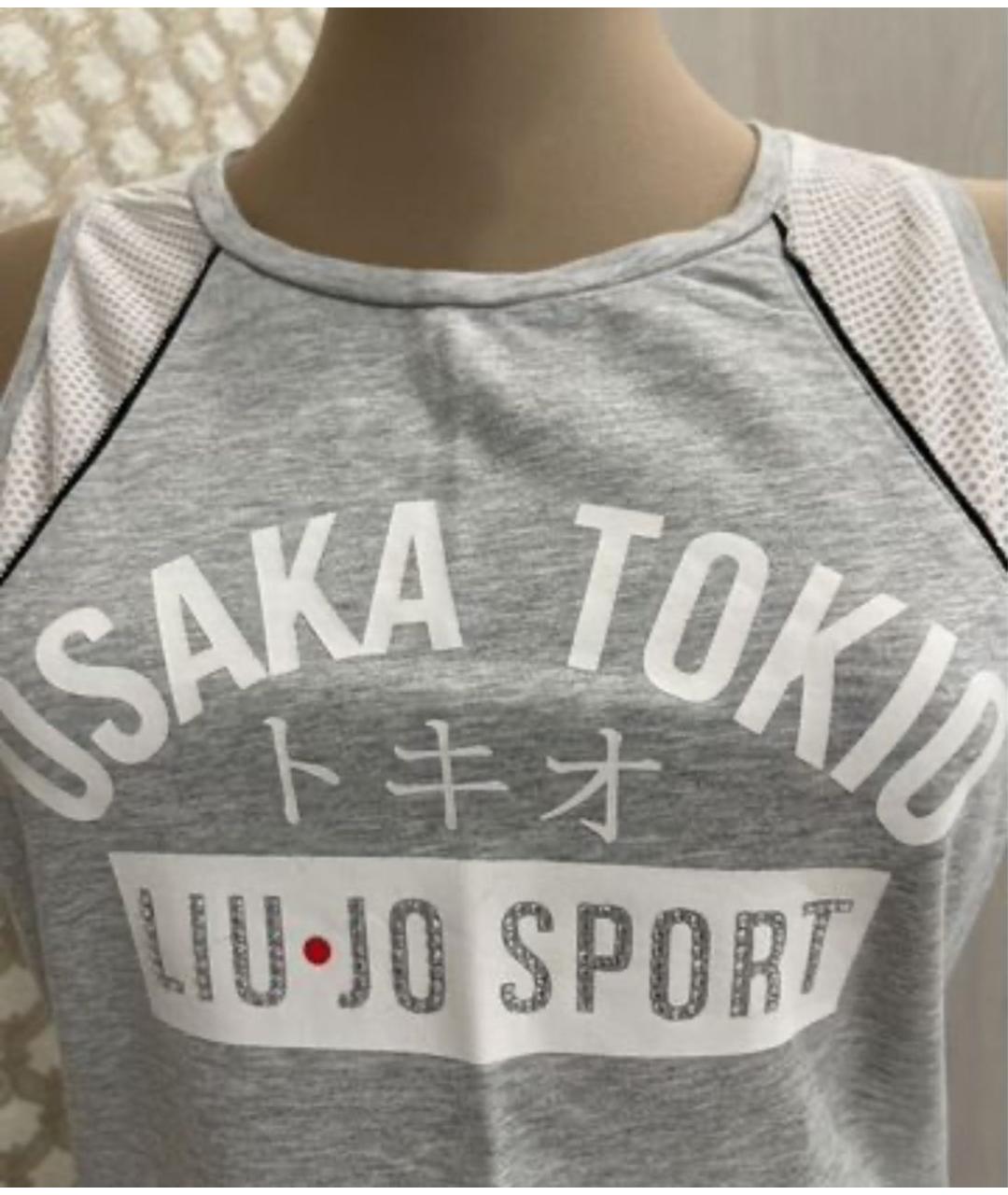 LIU JO Серое хлопковое повседневное платье, фото 3