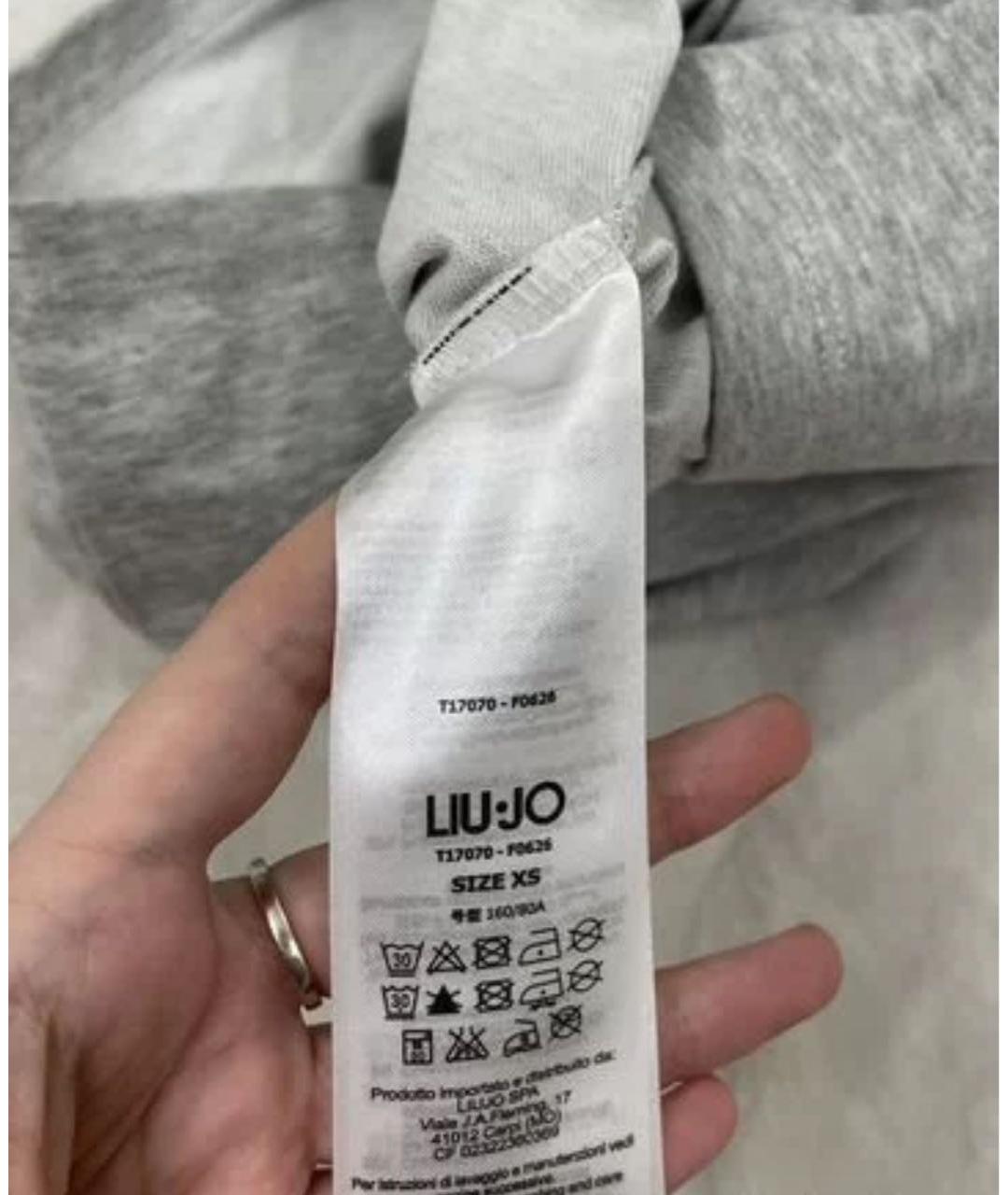 LIU JO Серое хлопковое повседневное платье, фото 5