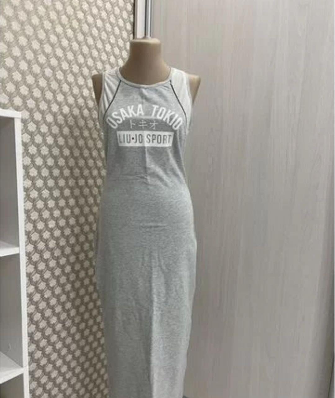 LIU JO Серое хлопковое повседневное платье, фото 7