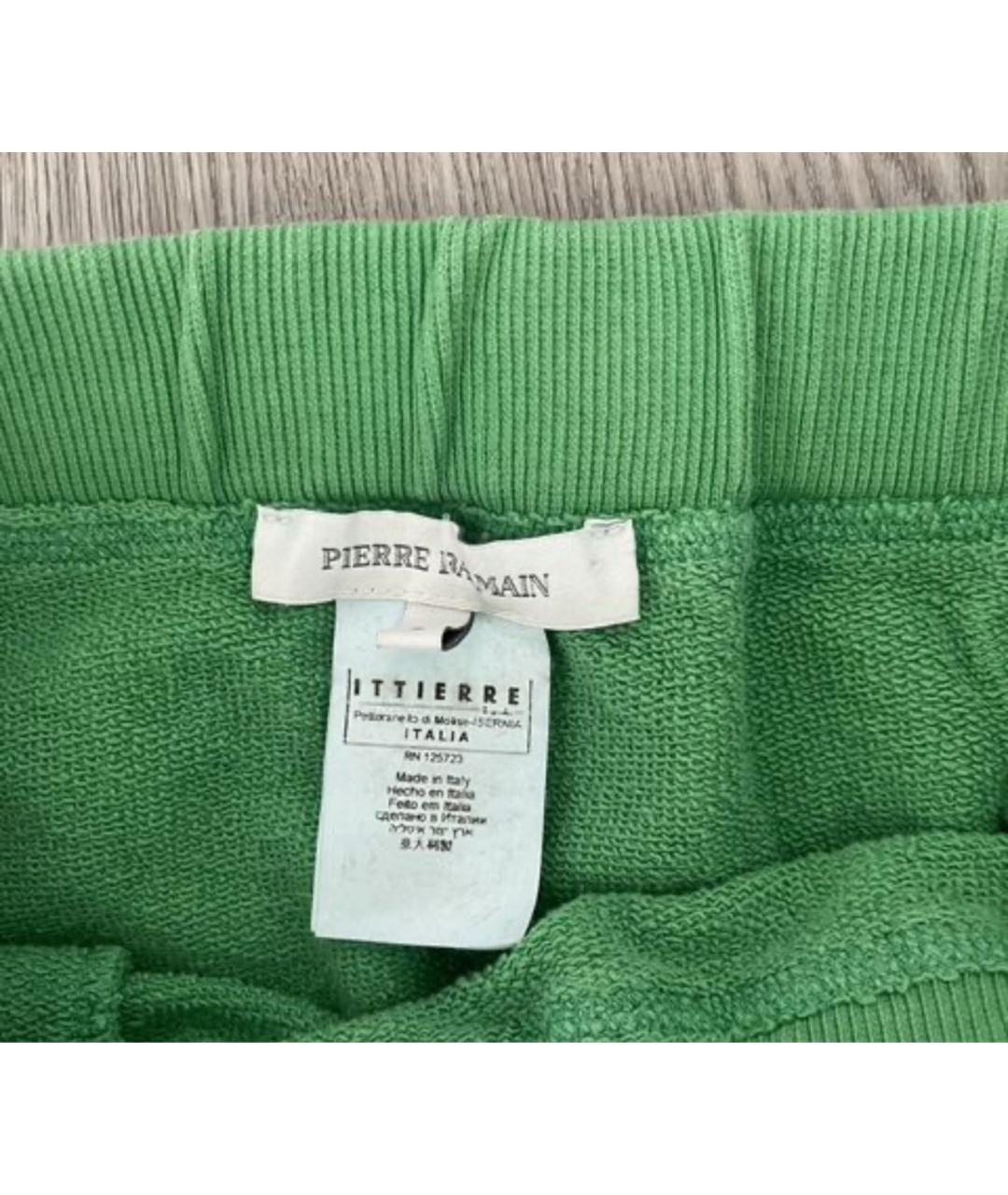 PIERRE BALMAIN Зеленая хлопковая юбка мини, фото 2