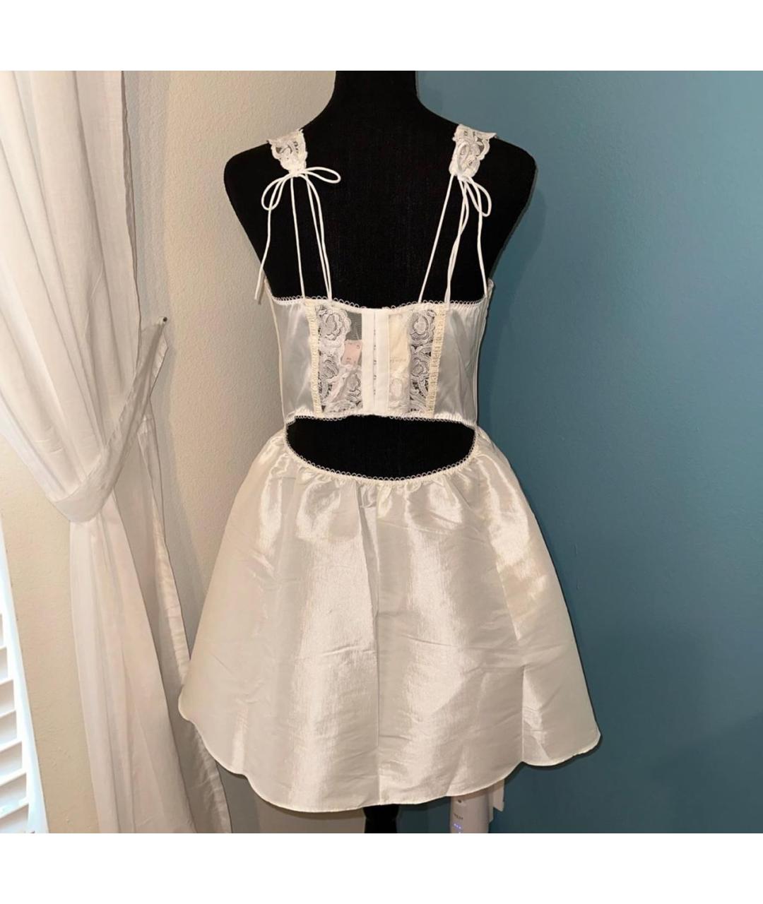 FOR LOVE AND LEMONS Белое полиэстеровое платье, фото 2