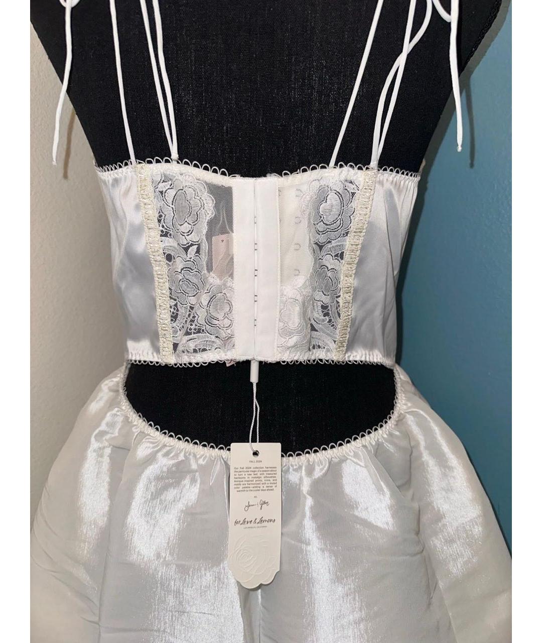 FOR LOVE AND LEMONS Белое полиэстеровое платье, фото 3