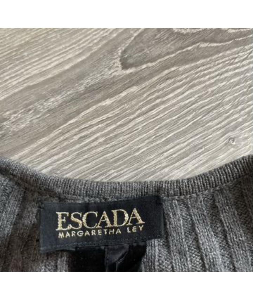 ESCADA Серое хлопковое повседневное платье, фото 2