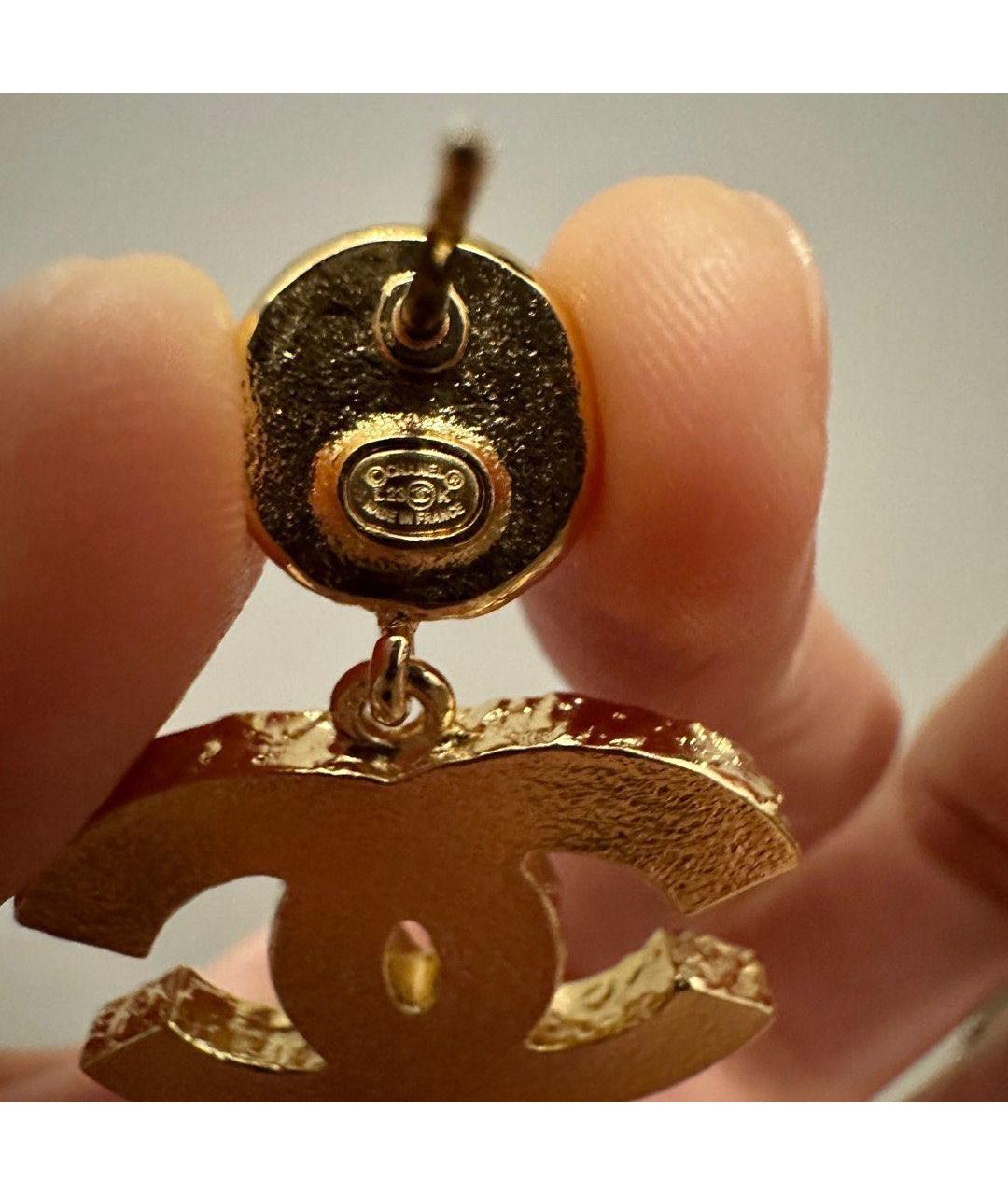 CHANEL Черные металлические серьги, фото 4