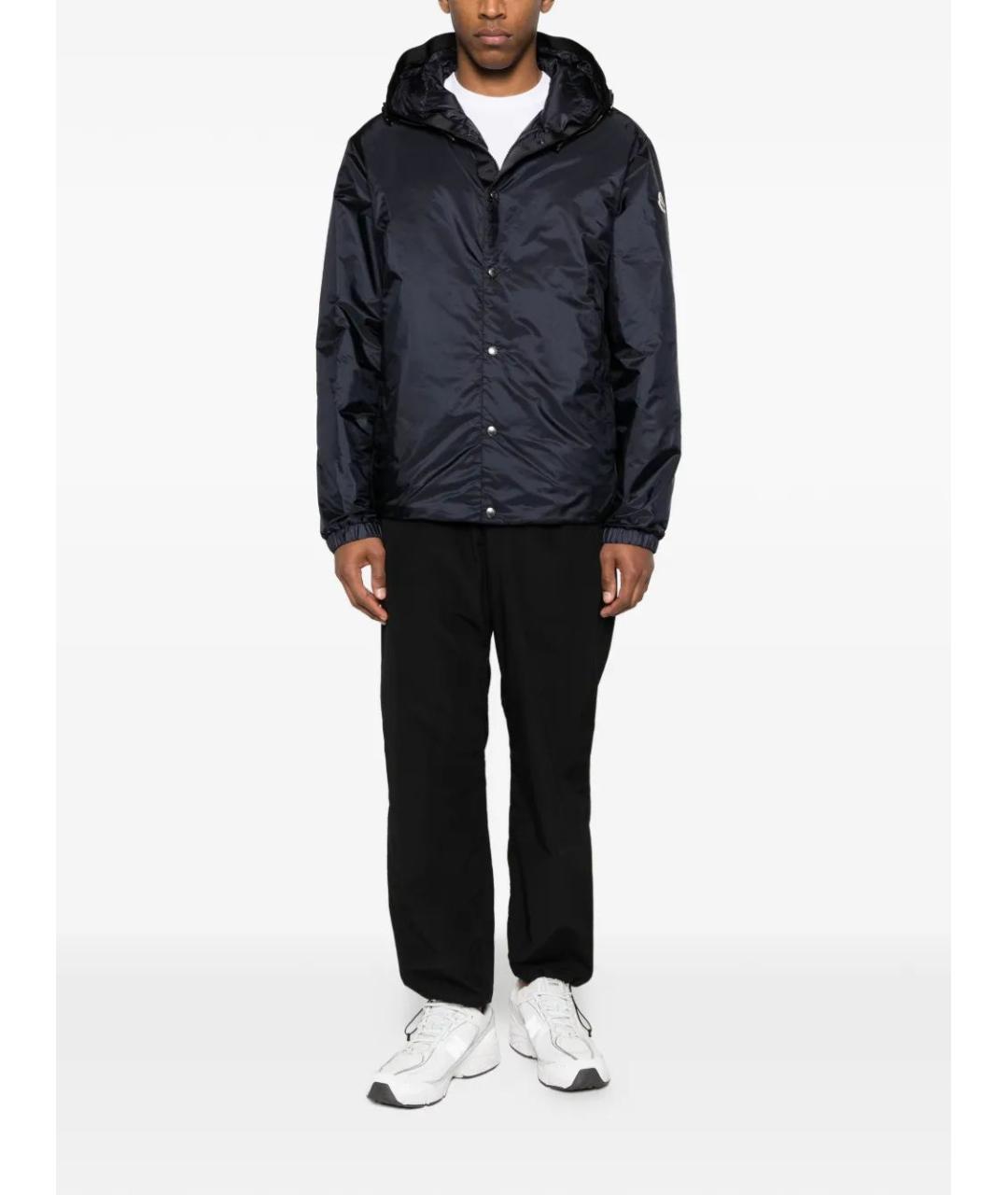 MONCLER Синяя полиэстеровая куртка, фото 2