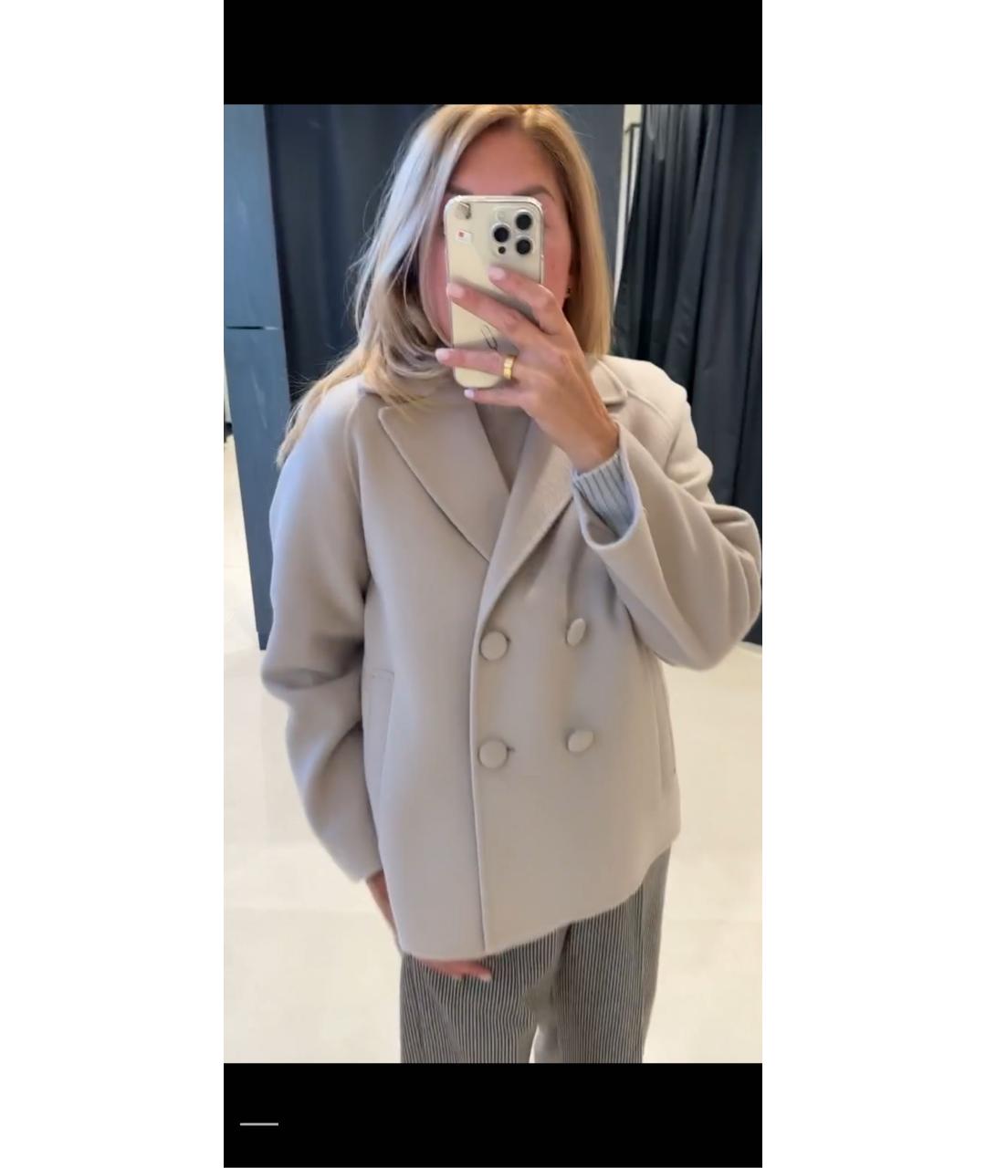 'S MAX MARA Бежевое шерстяное пальто, фото 2