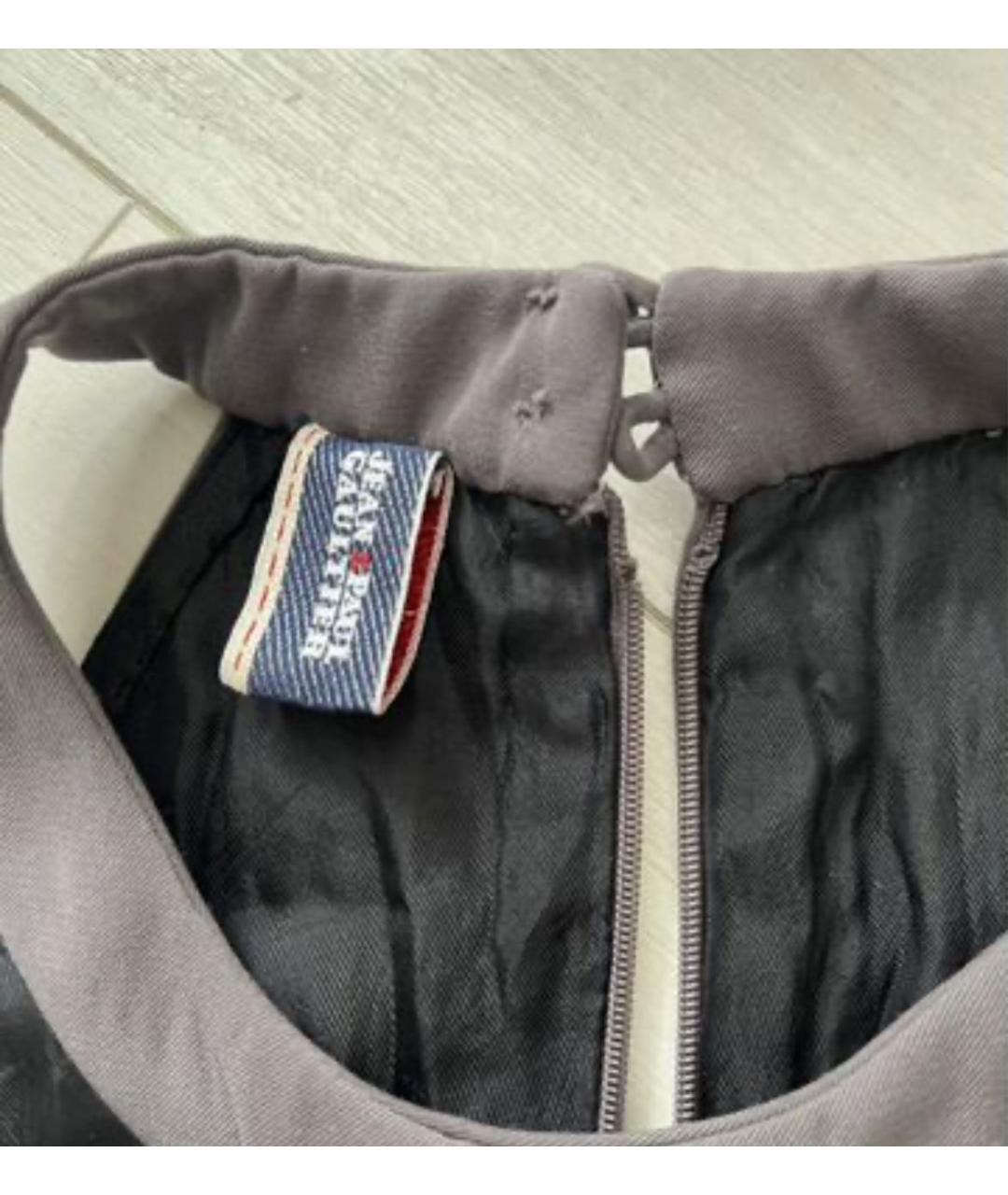 JEAN PAUL GAULTIER Серое вискозное повседневное платье, фото 4