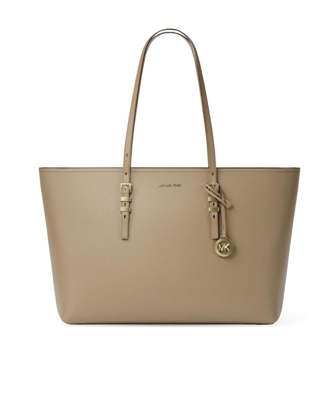 MICHAEL KORS Бежевая кожаная сумка тоут, фото 1