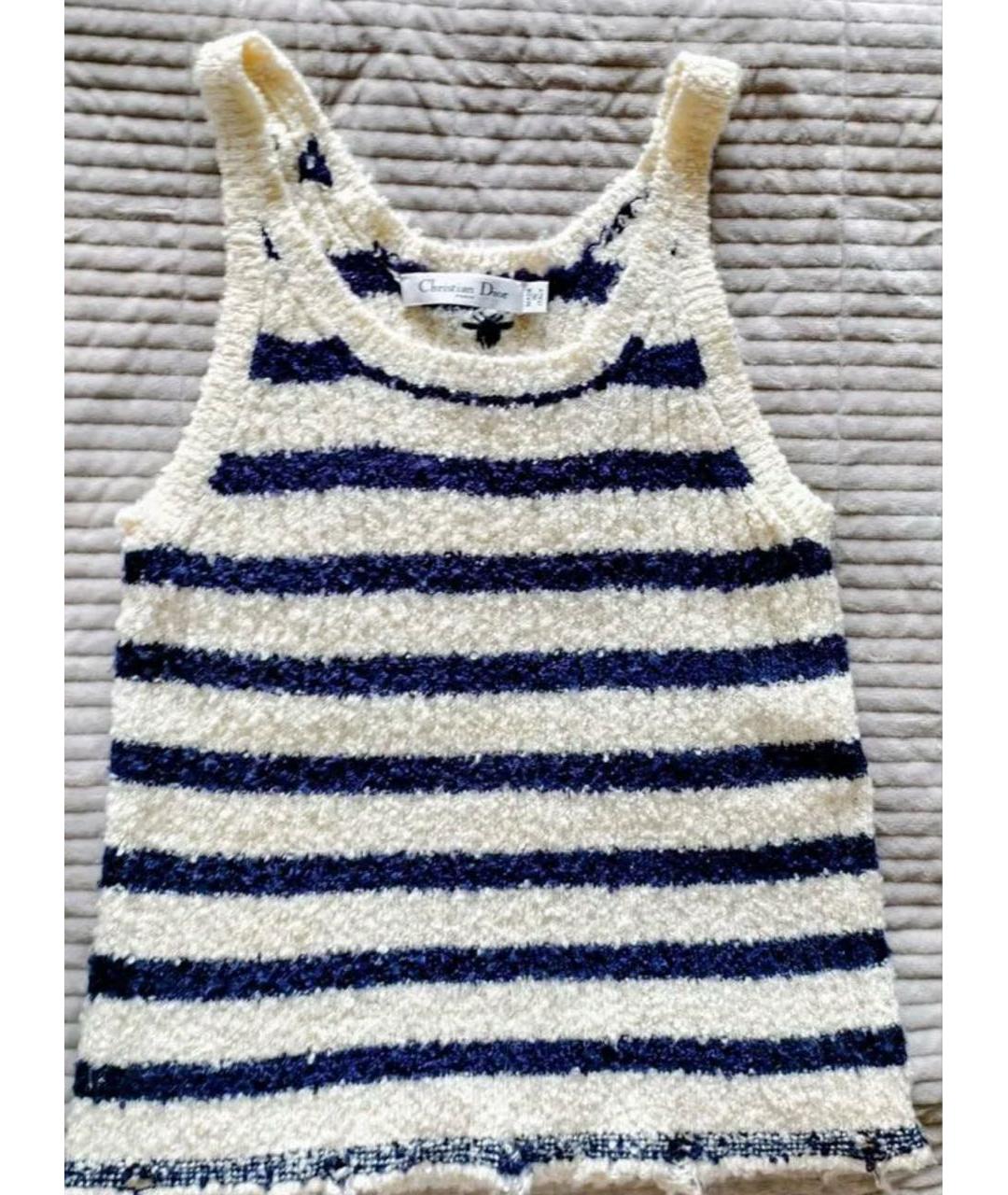 CHRISTIAN DIOR Бежевая хлопковая майка, фото 3